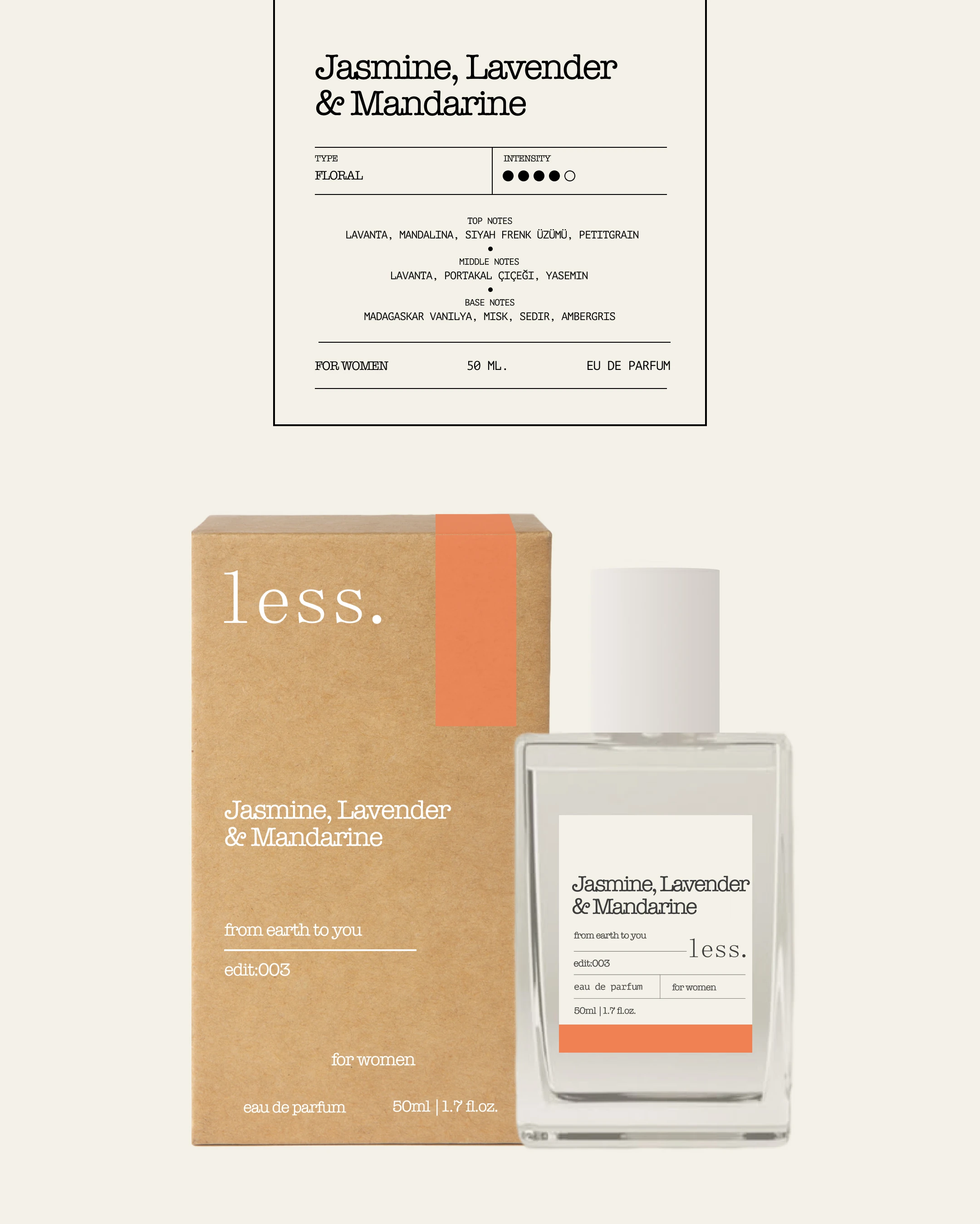 Jasmine, Lavender & Mandarine Edit:003 Kadın Parfüm 50ml | Eau de Parfum for Women