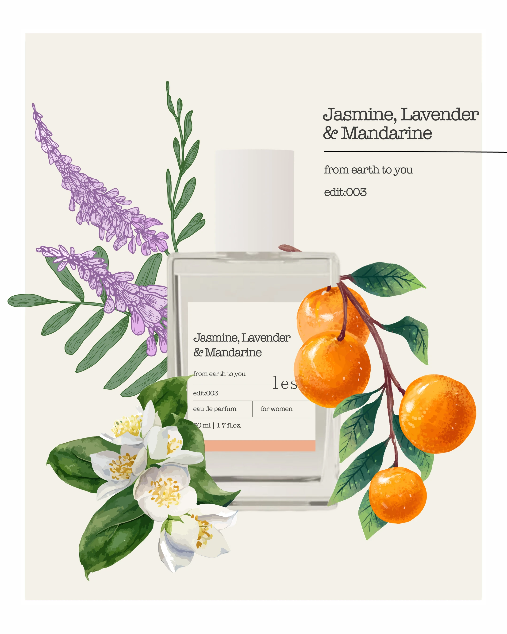 Jasmine, Lavender & Mandarine Edit:003 Kadın Parfüm 50ml | Eau de Parfum for Women