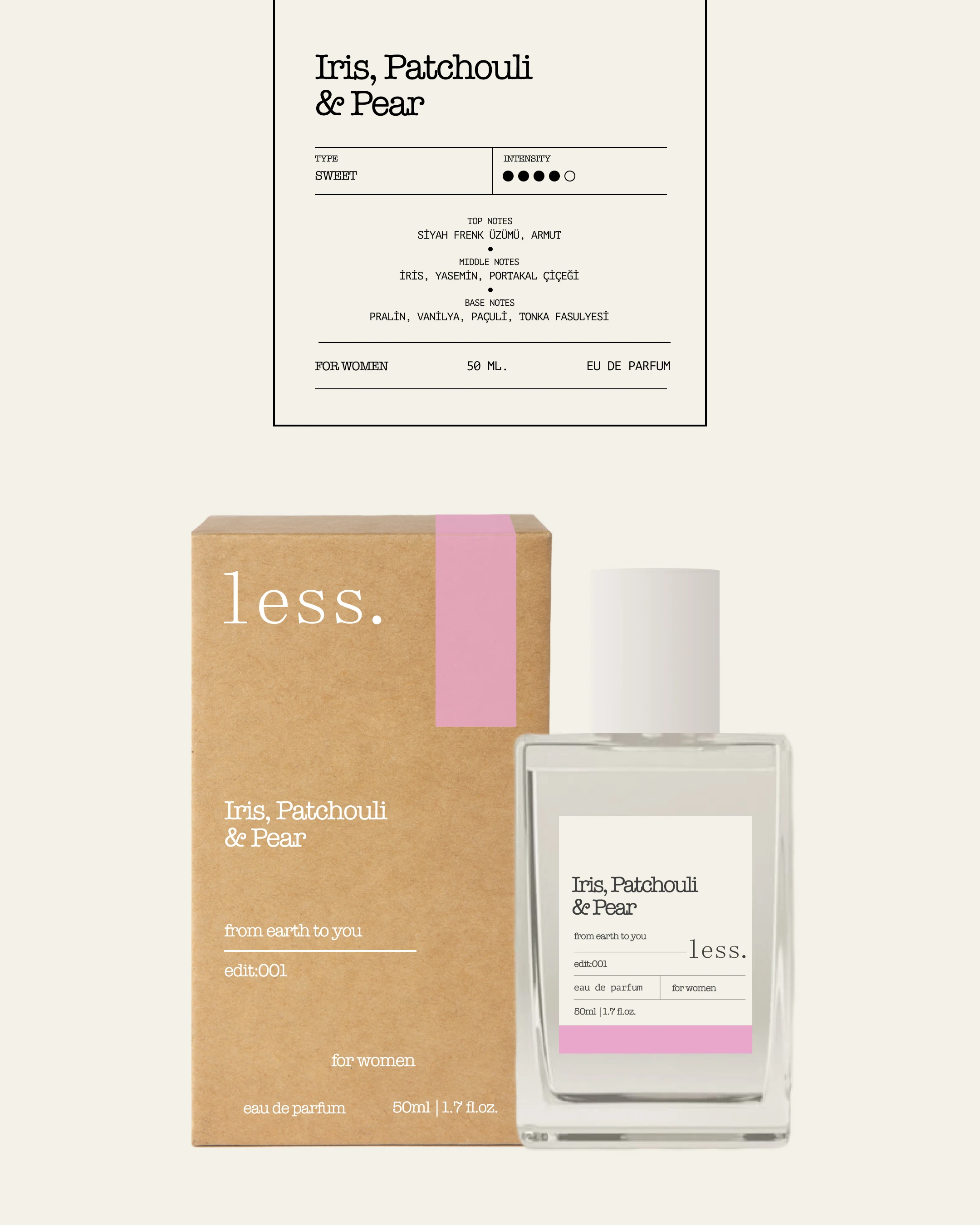 Iris, Patchouli & Pear Edit:001 EDP Kadın Parfüm 50ml | Eau de Parfum for Women