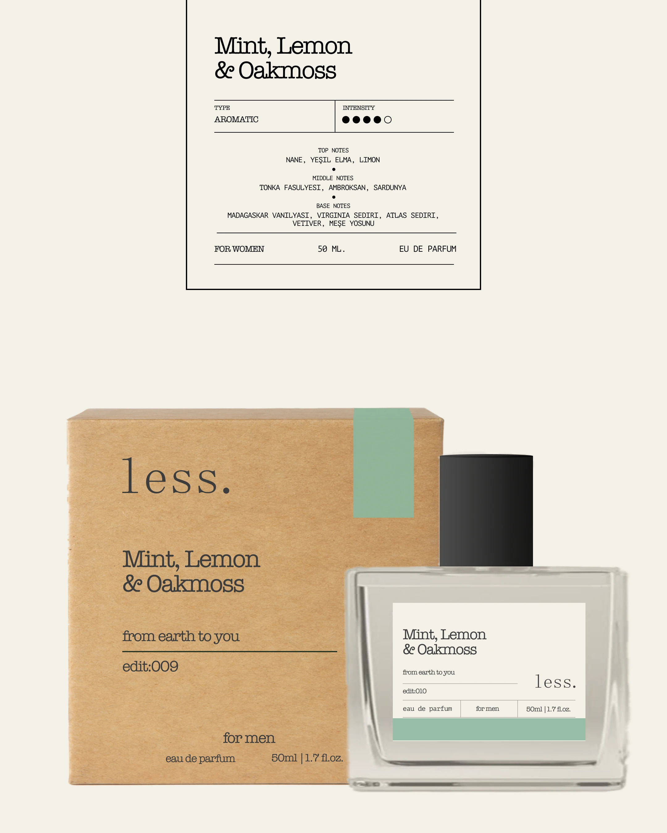 Mint, Lemon & Oakmoss Edit:009 Erkek Parfüm 50ml | Eau de Parfum for Men