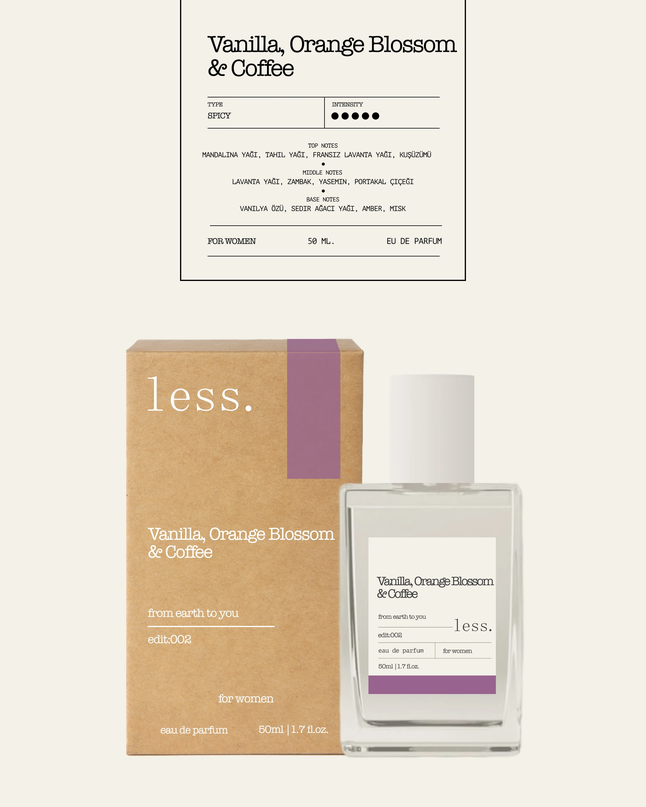 Vanilla, Orange Blossom & Coffee Edit:002 Kadın Parfüm 50ml | Eau de Parfum for Women