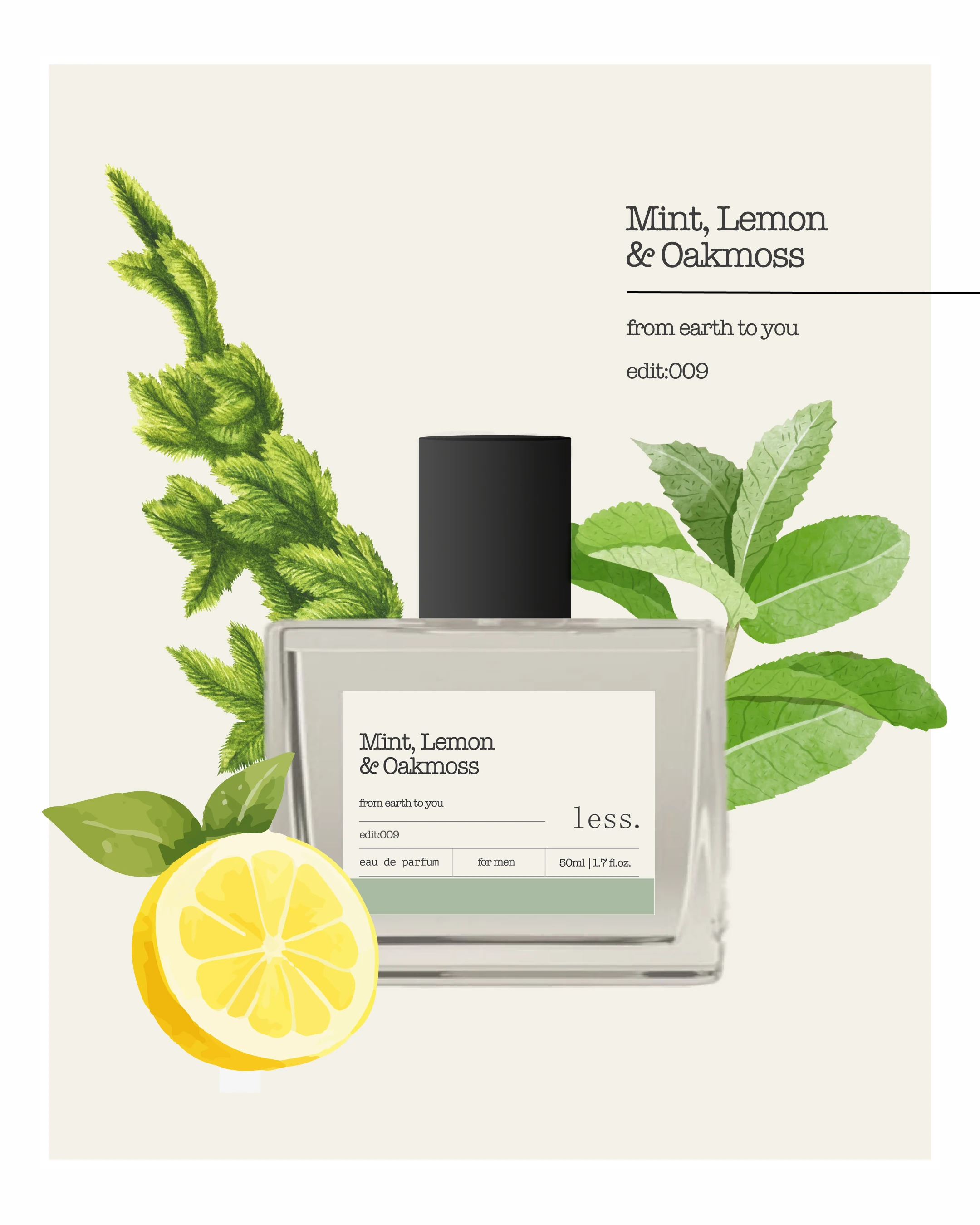 Mint, Lemon & Oakmoss Edit:009 Erkek Parfüm 50ml | Eau de Parfum for Men