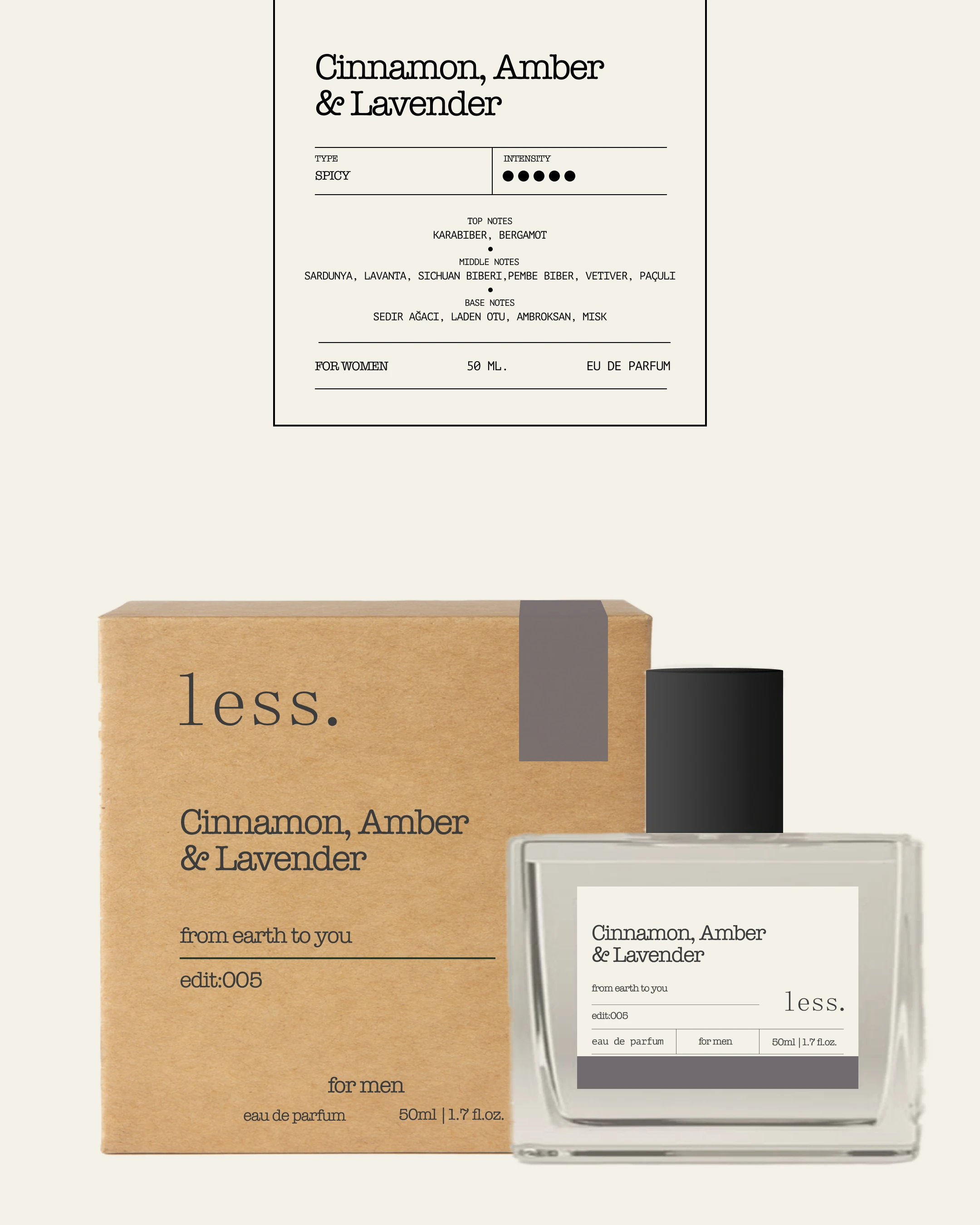 Amber, Lavender & Cinnamon Edit:005 Erkek Parfüm 50ml | Eau de Parfum for Men