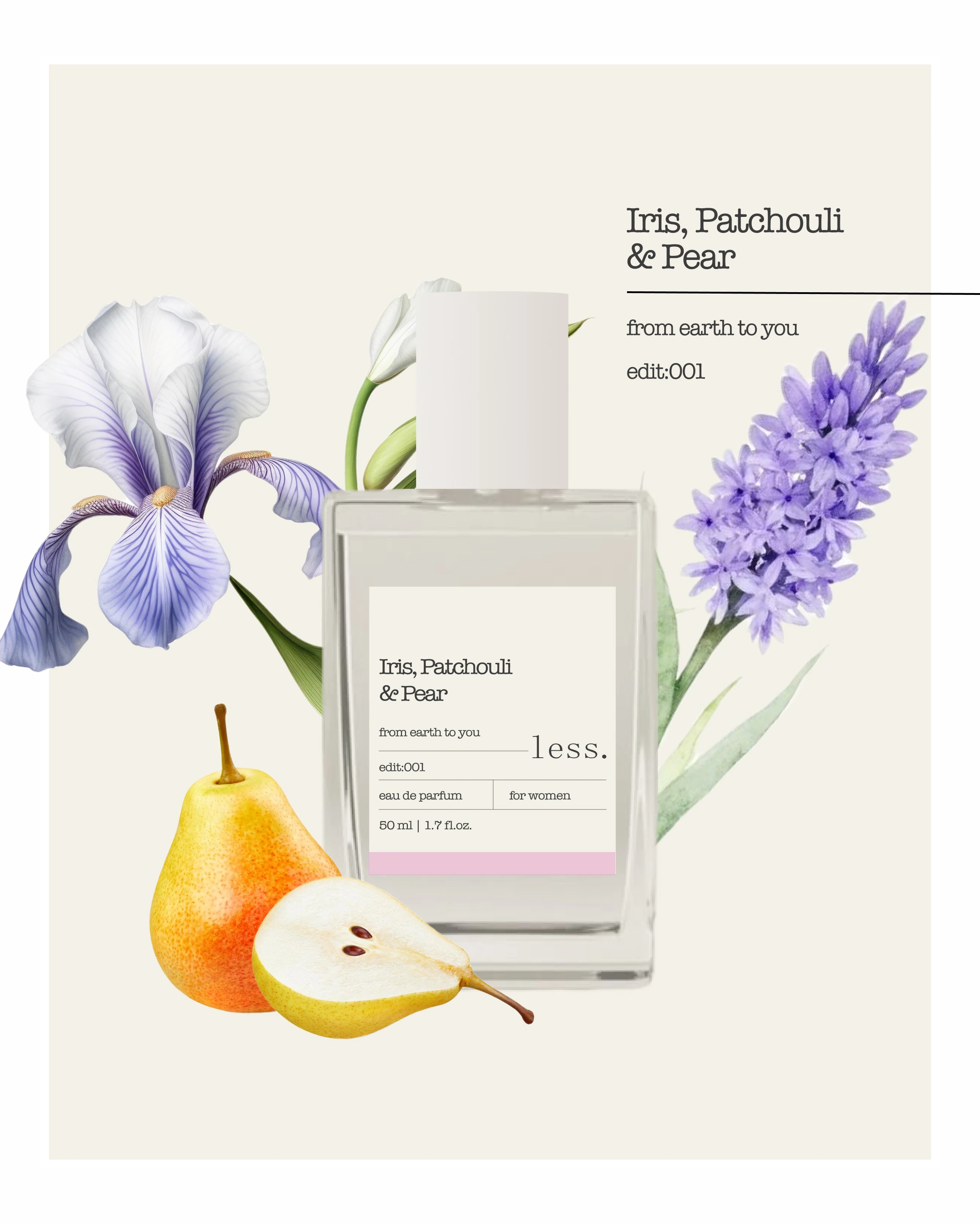 Iris, Patchouli & Pear Edit:001 EDP Kadın Parfüm 50ml | Eau de Parfum for Women