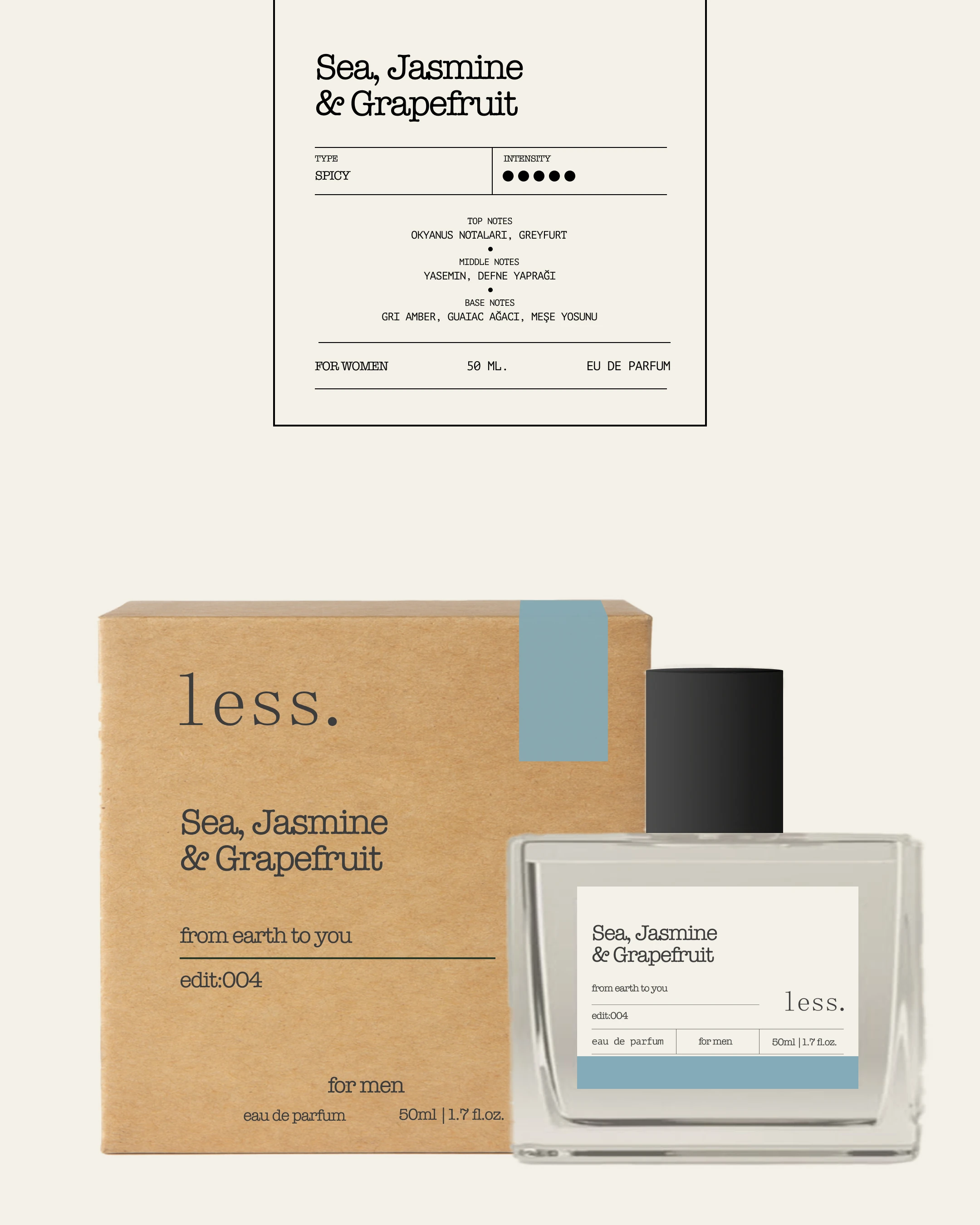 Sea, Jasmine & Grapefruit Edit:004 Erkek Parfüm 50ml | Eau de Parfum for Men