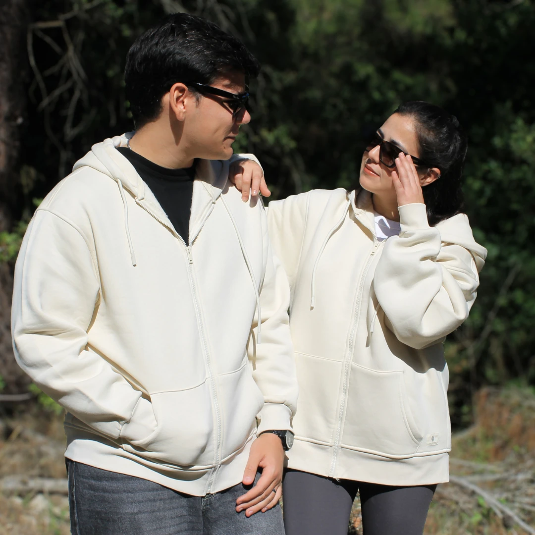 Krem Zip Hoodie