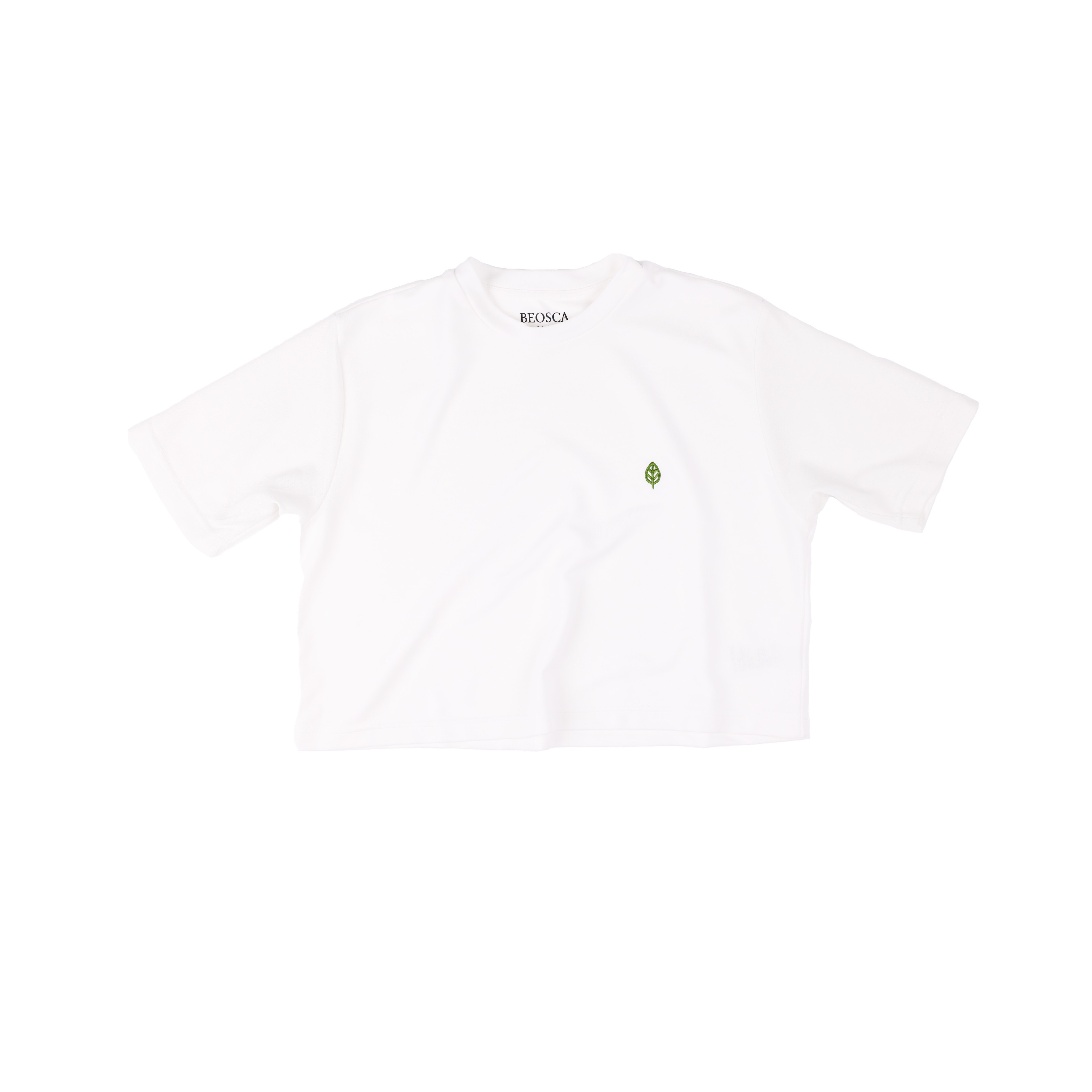 Ekru Kadın Crop T-Shirt