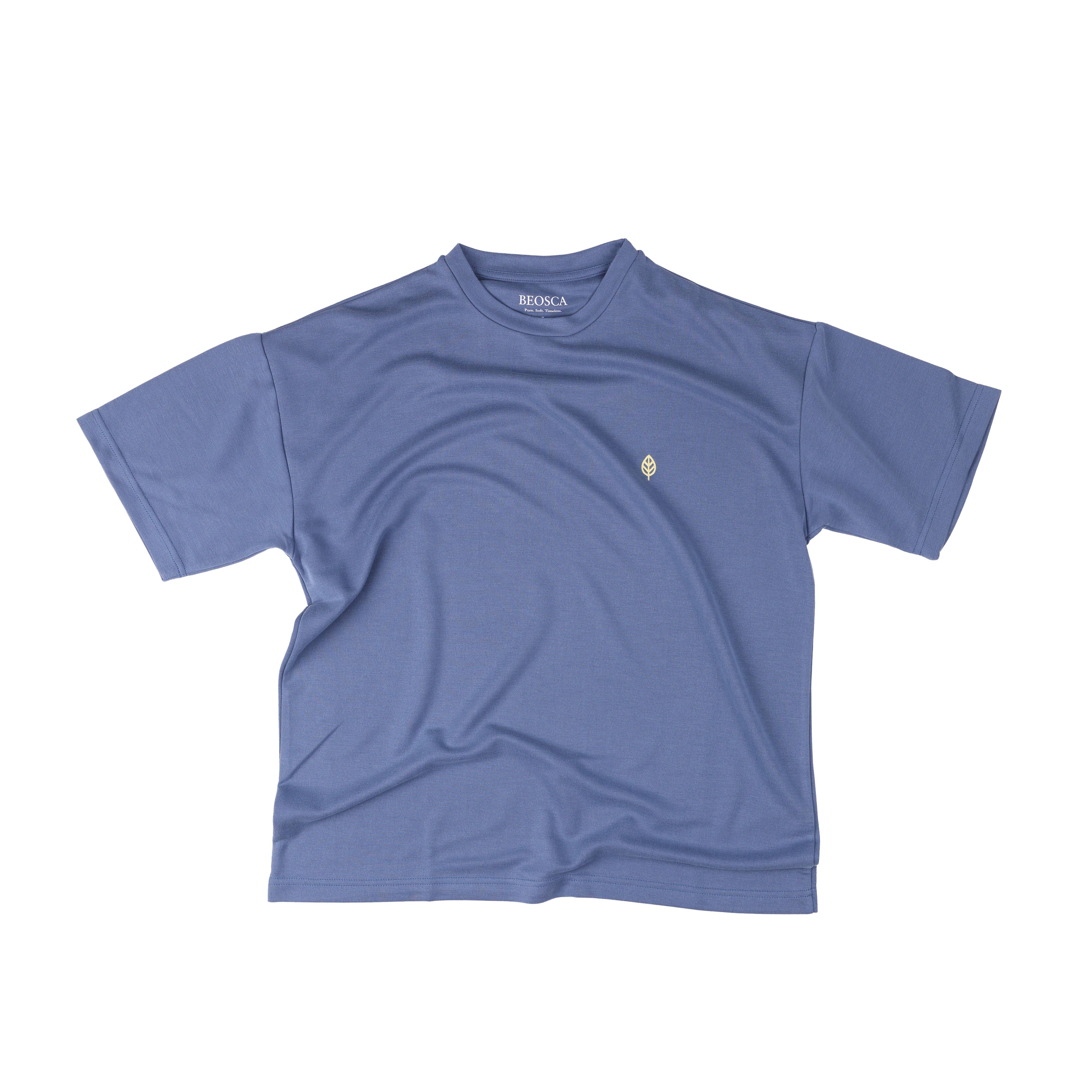 İndigo Mavi Erkek Oversize T-Shirt