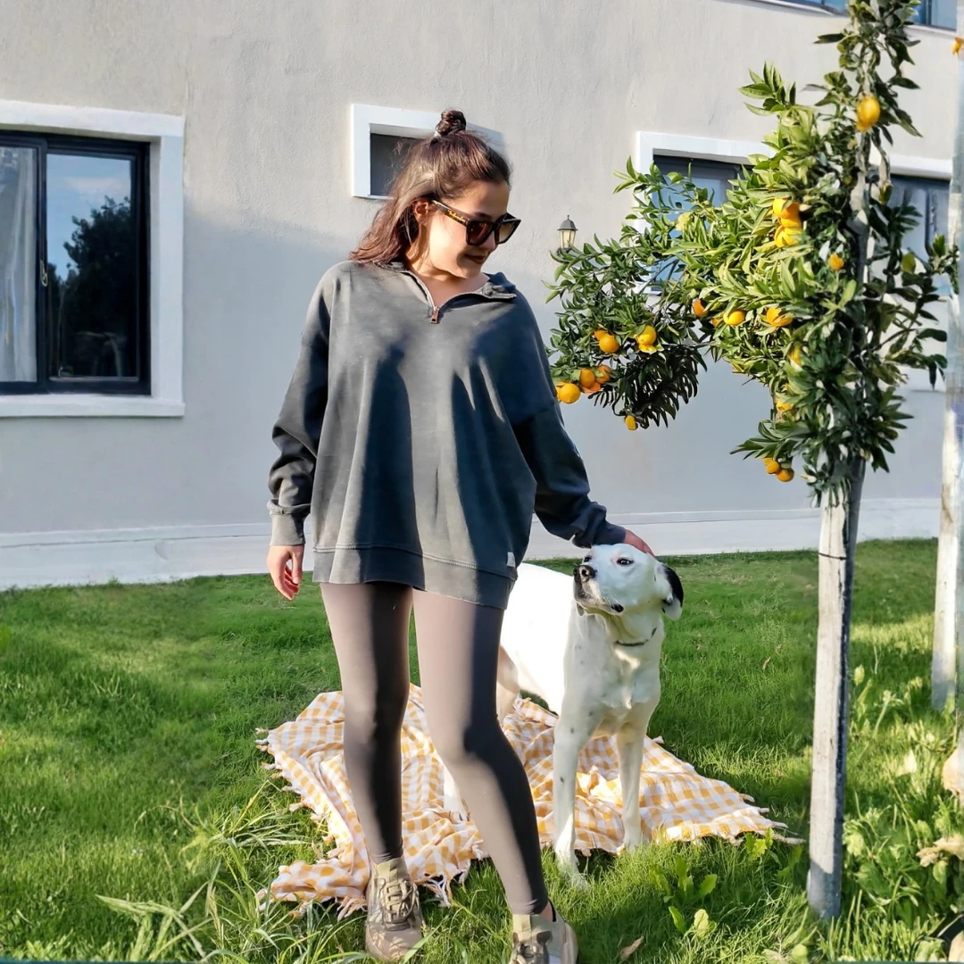 Antrasit Yarım Fermuarlı Sweatshirt