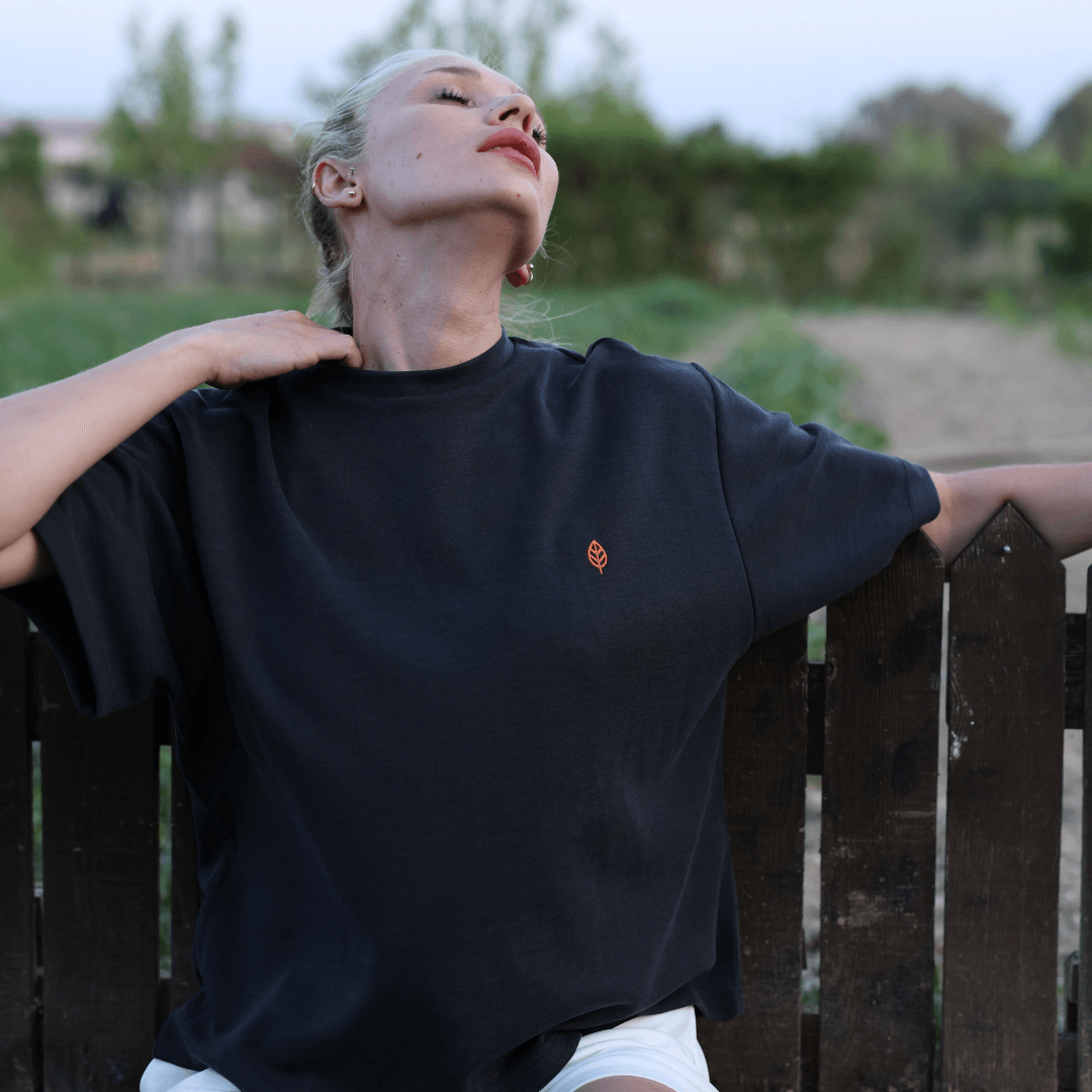 Antrasit Kadın Oversize T-Shirt