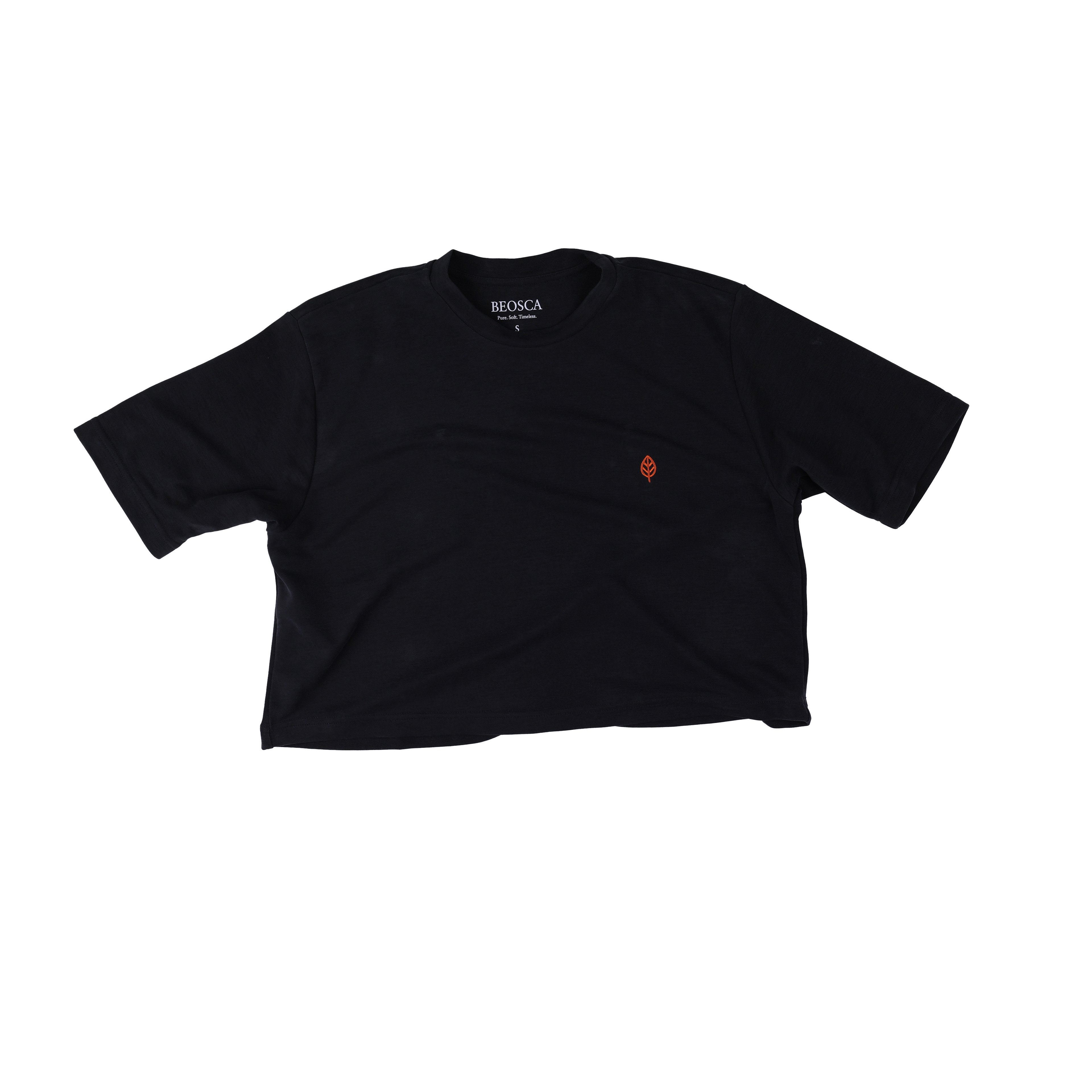 Antrasit Kadın Crop T-Shirt