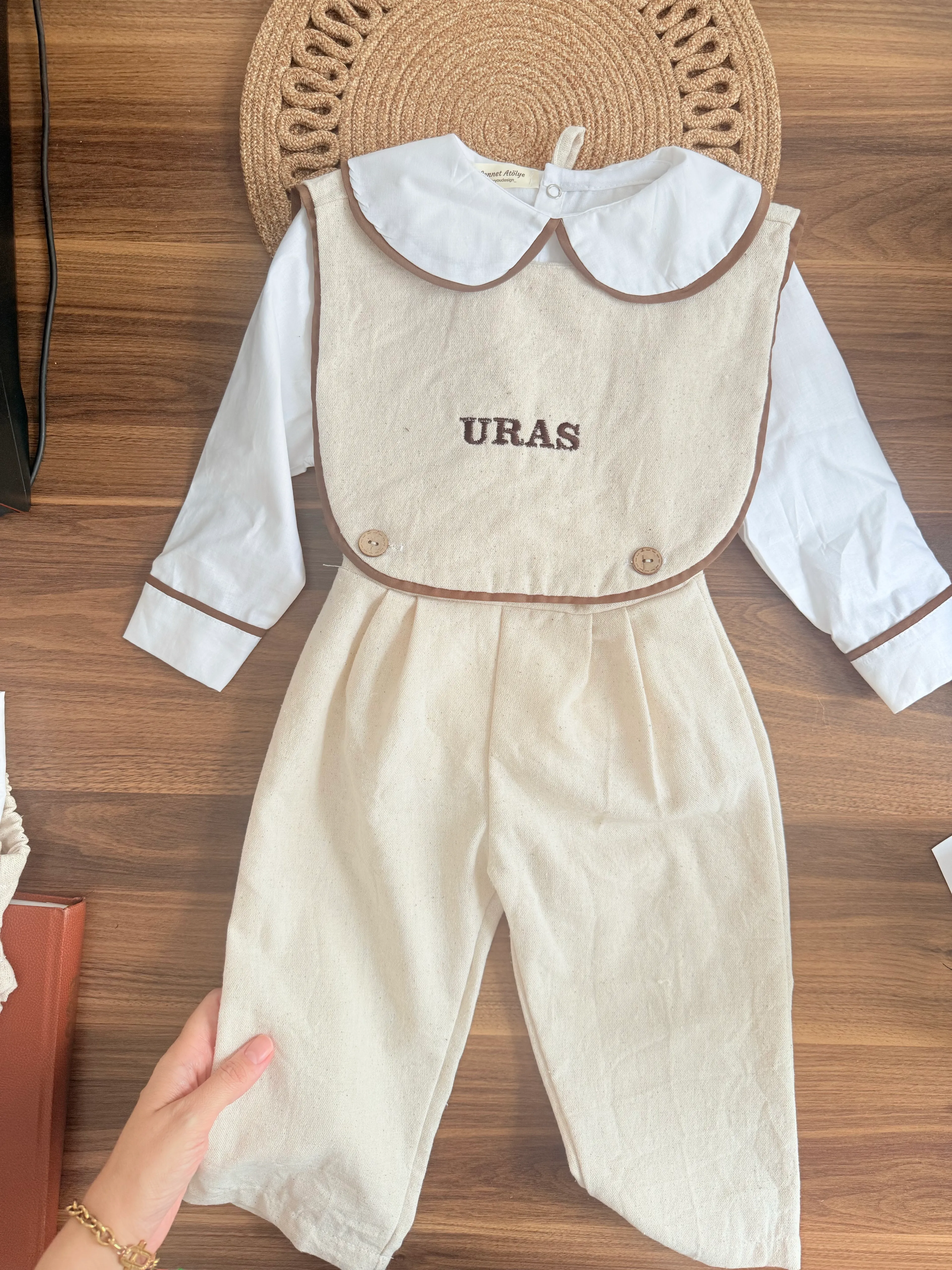 önlüklü keten takım