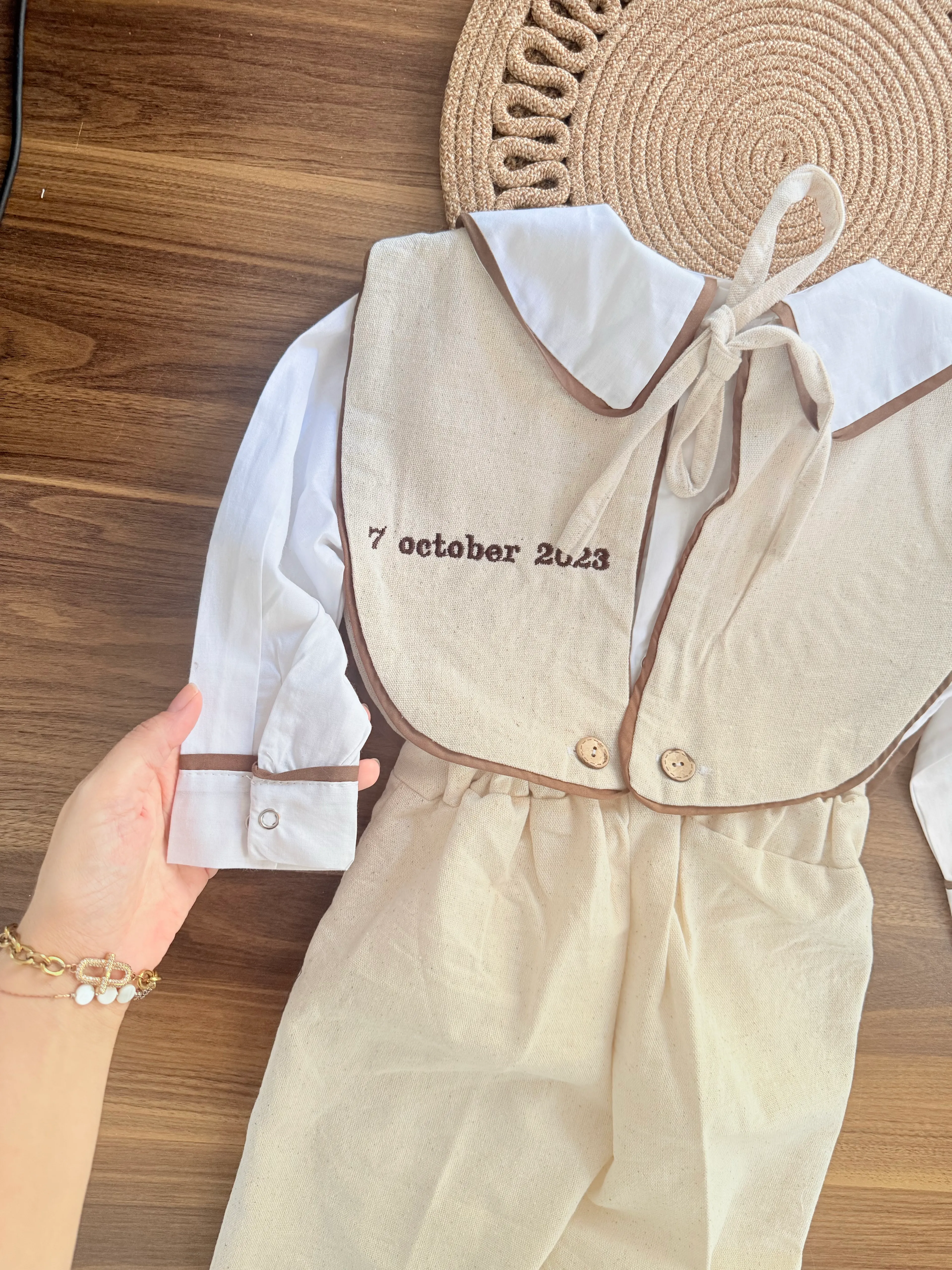 önlüklü keten takım