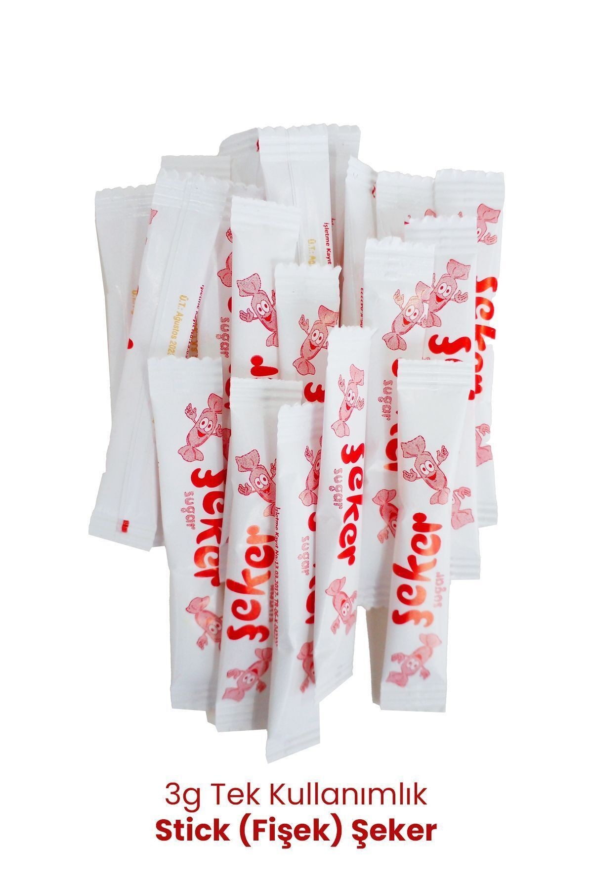 Tek Kullanımlık Stick (Fişek) Şeker 3g - 1000 Adet (Çay Şekeri) Kullan At Toz Şeker
