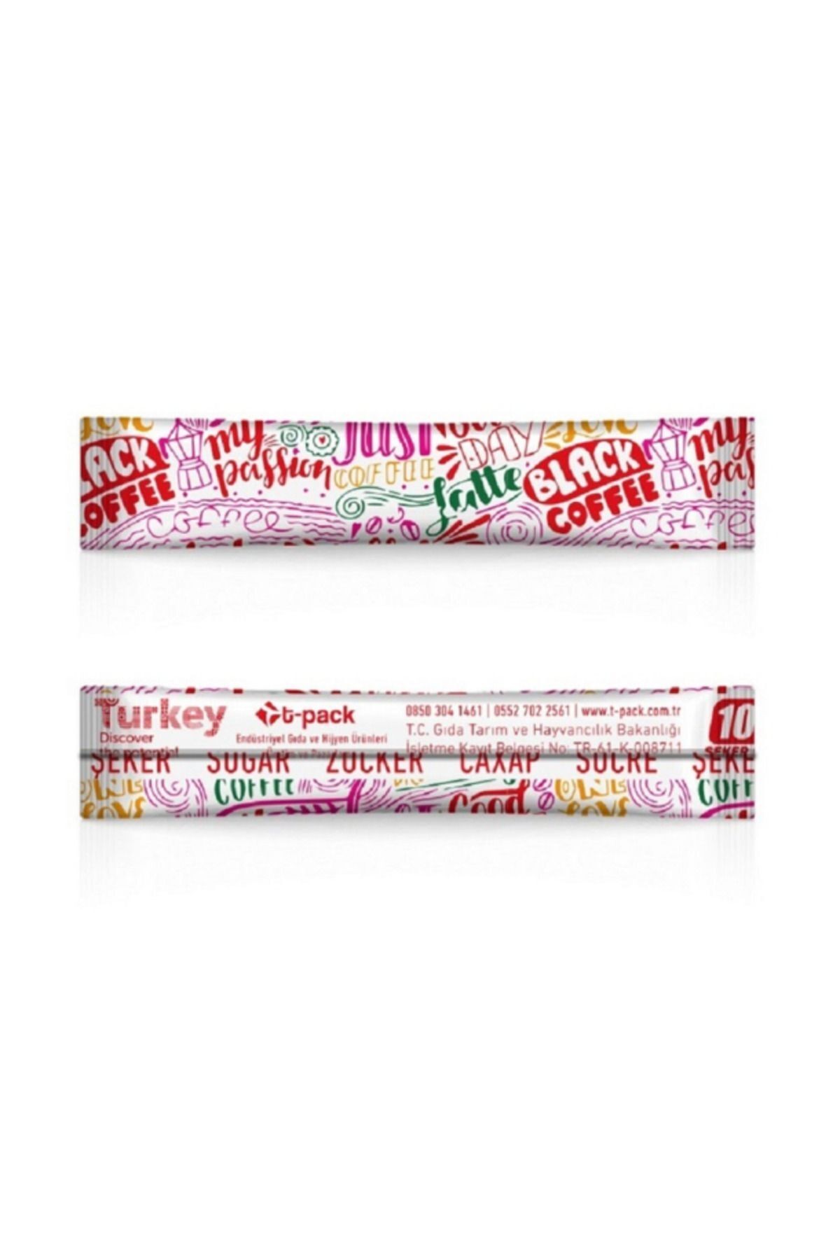 T-pack Stick Şeker 1000 Adet X 3 gr (3 KG) T-pack Stick (ÇUBUK) Toz Şeker Özel Tasarım Premium Seri