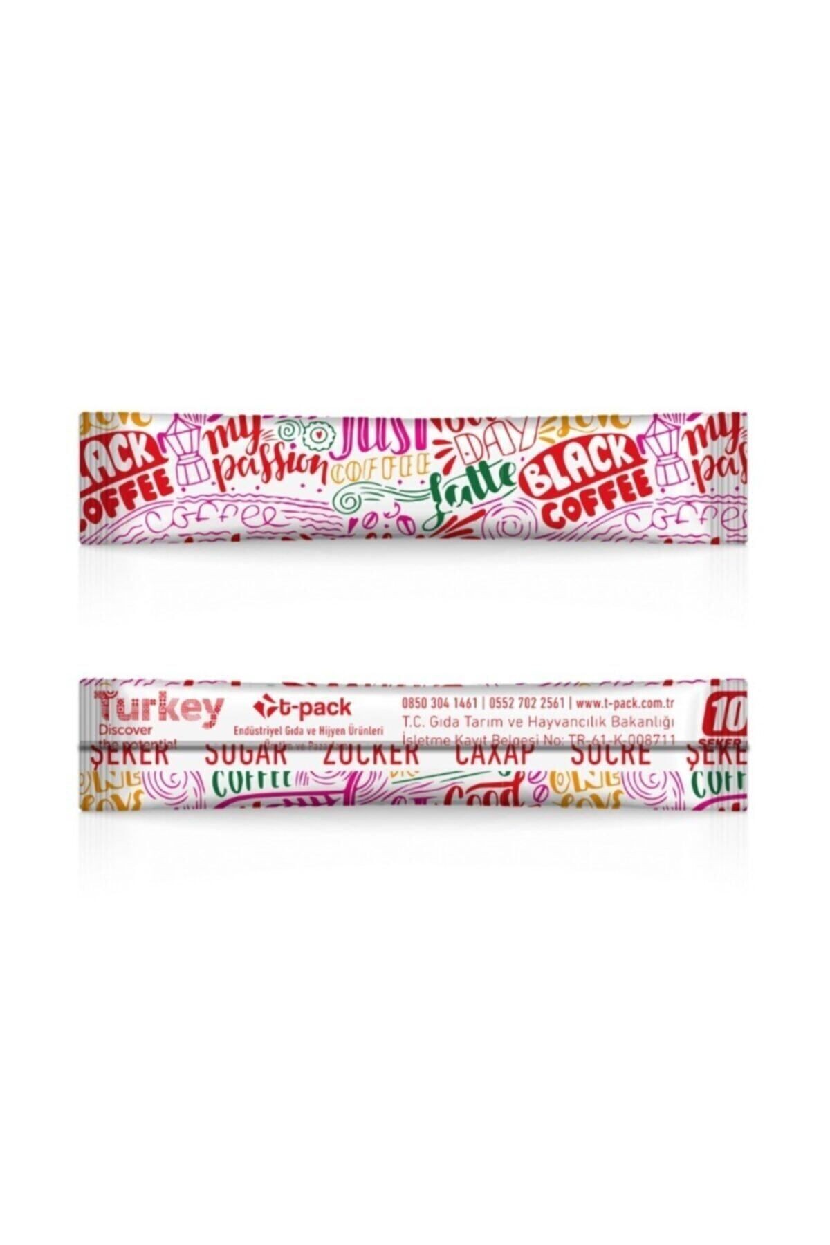 T-pack 2000 Adet X 4 gr (8 KG) T-pack Stick Şeker Özel Tasarım Premium Serisi