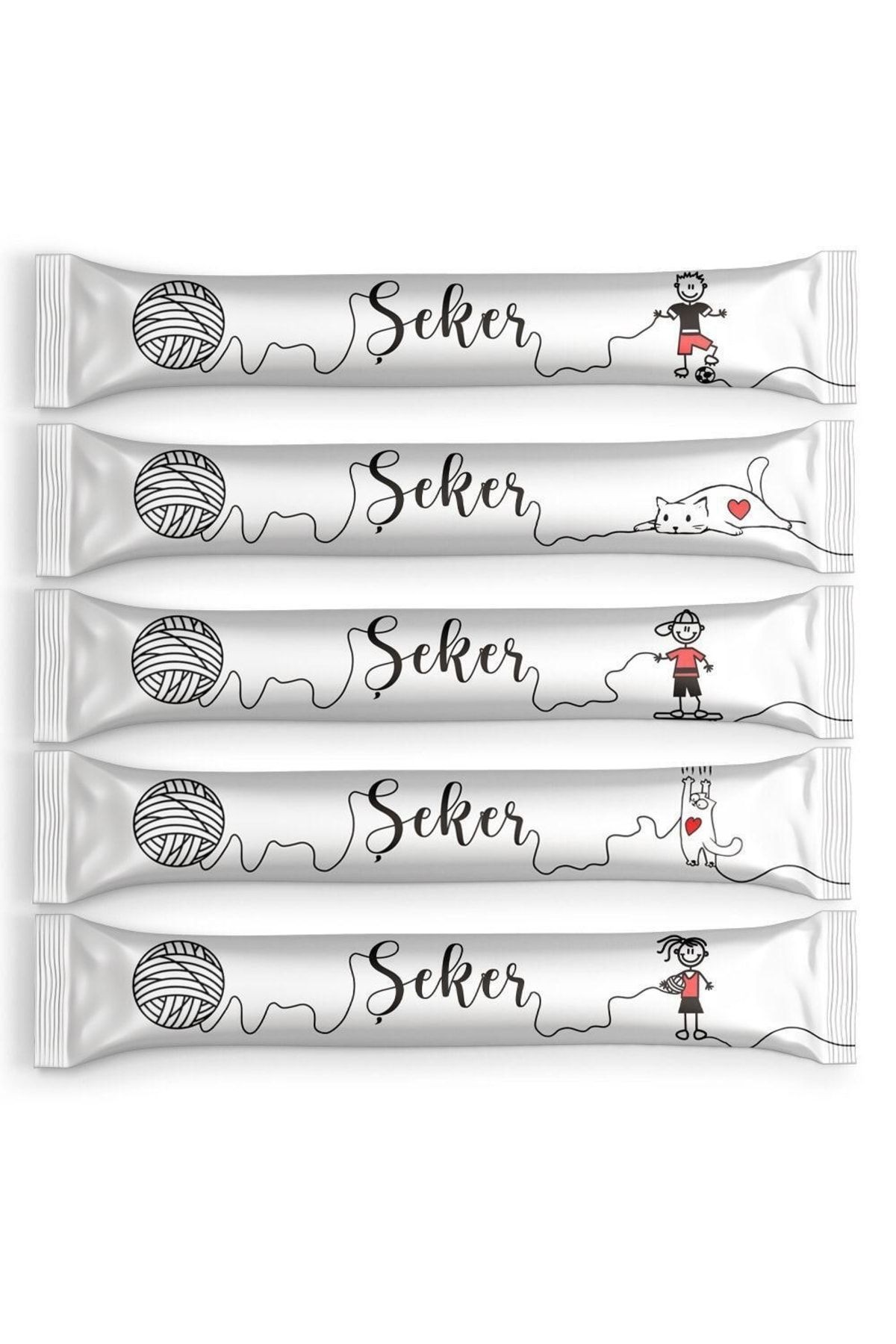 Şeker Karikatür Beyaz Stick Toz Şeker 250 Adet X 4gr.