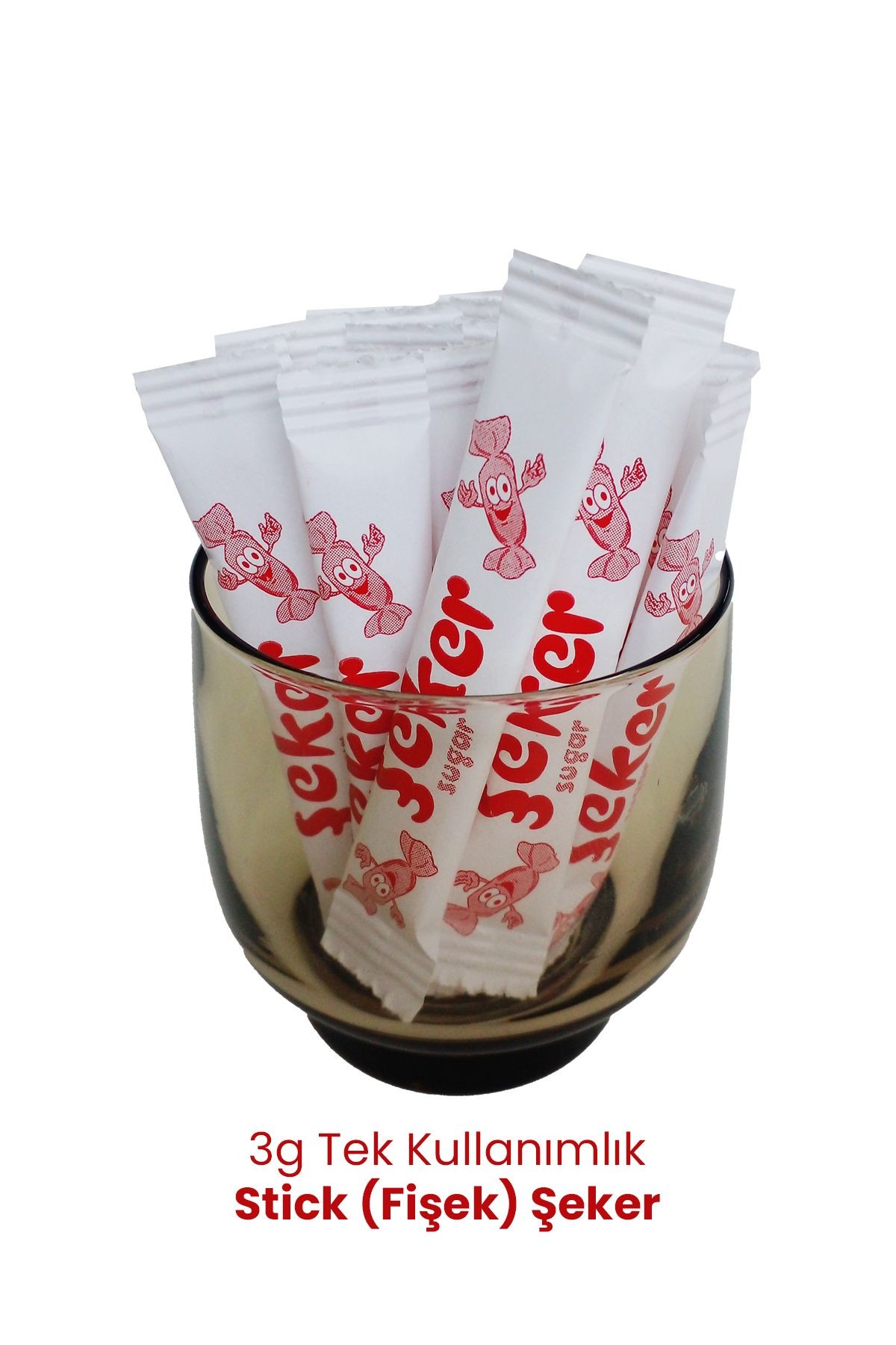 Tek Kullanımlık Stick (Fişek) Şeker 3g - 100 Adet (Çay Şekeri) Kullan At Toz Şeker