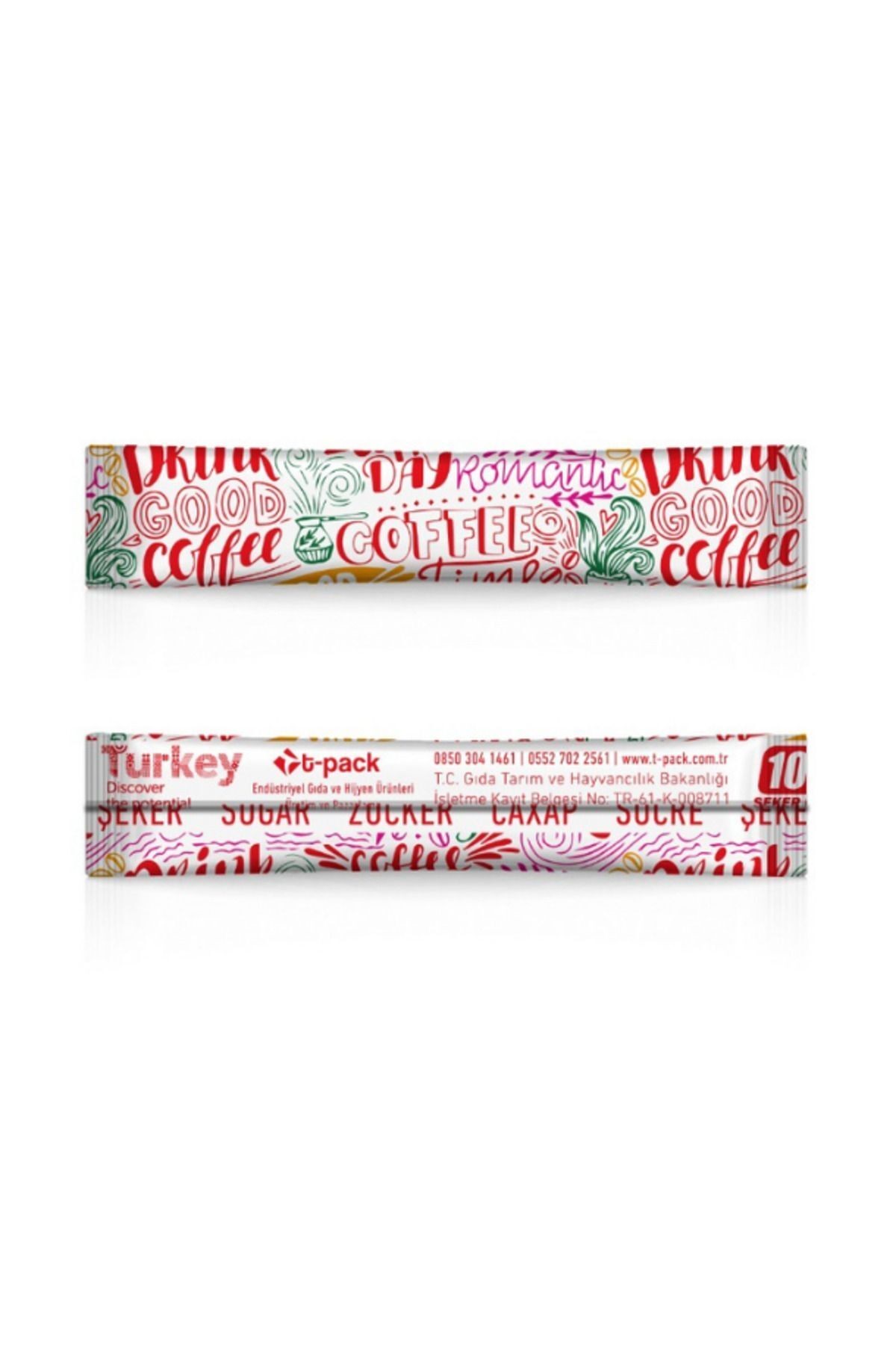T-pack Stick Şeker 1000 Adet X 3 gr (3 KG) T-pack Stick (ÇUBUK) Toz Şeker Özel Tasarım Premium Seri