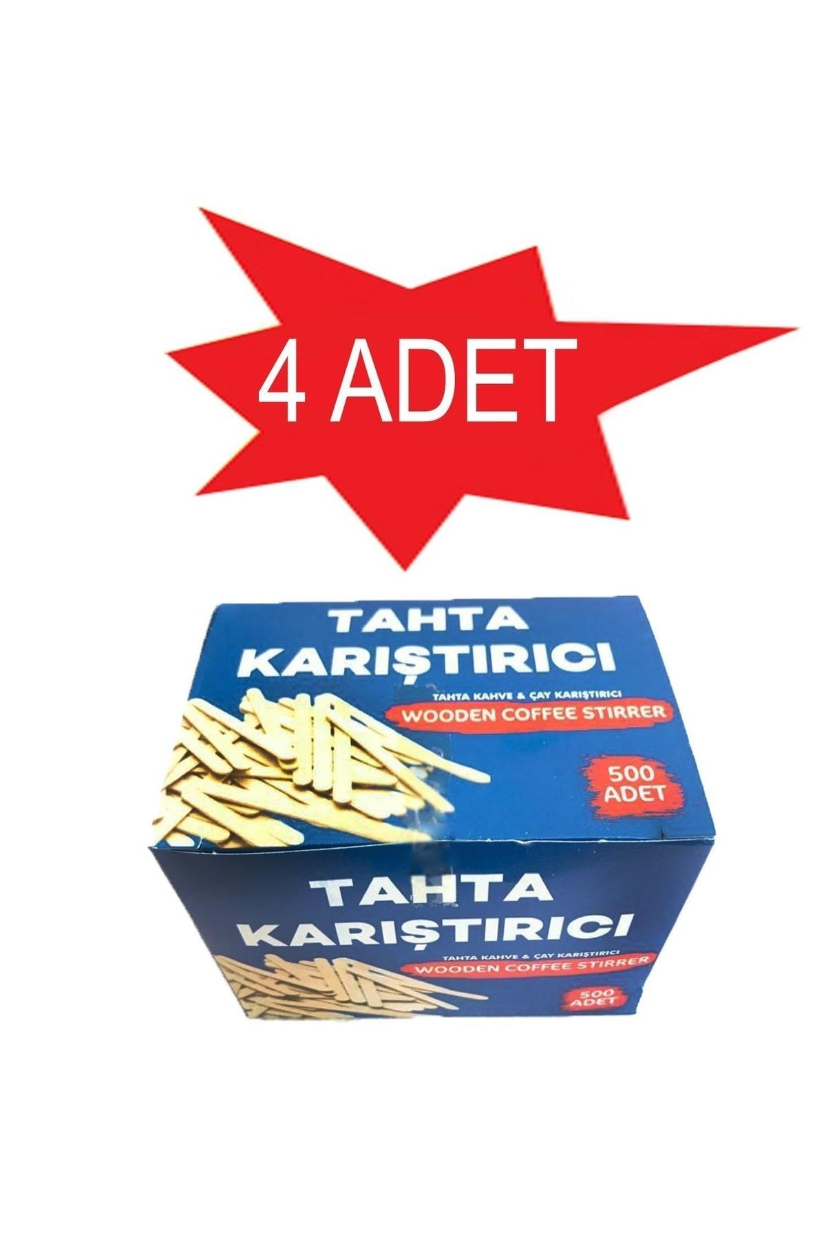 Ahşap Çay Karıştırıcısı 500 Lü 4 Paket