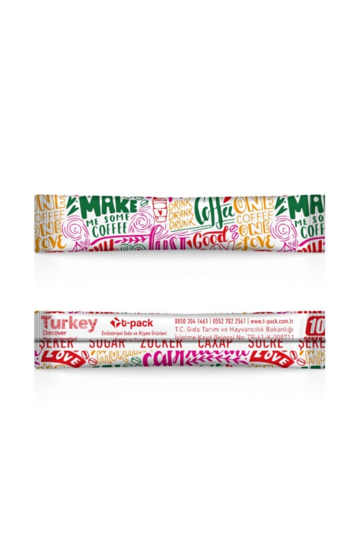 T-pack Stick Şeker 1000 Adet X 3 gr (3 KG) T-pack Stick (ÇUBUK) Toz Şeker Özel Tasarım Premium Seri