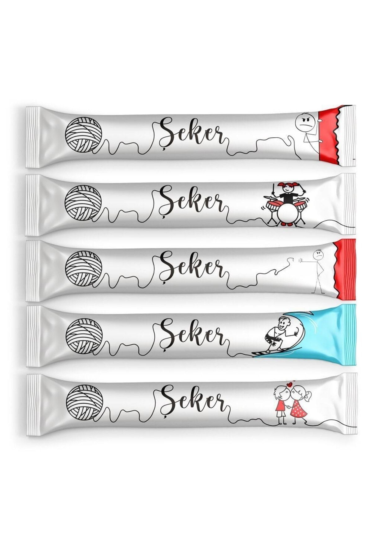 Şeker Karikatür Beyaz Stick Toz Şeker 500 Adet X 4gr.
