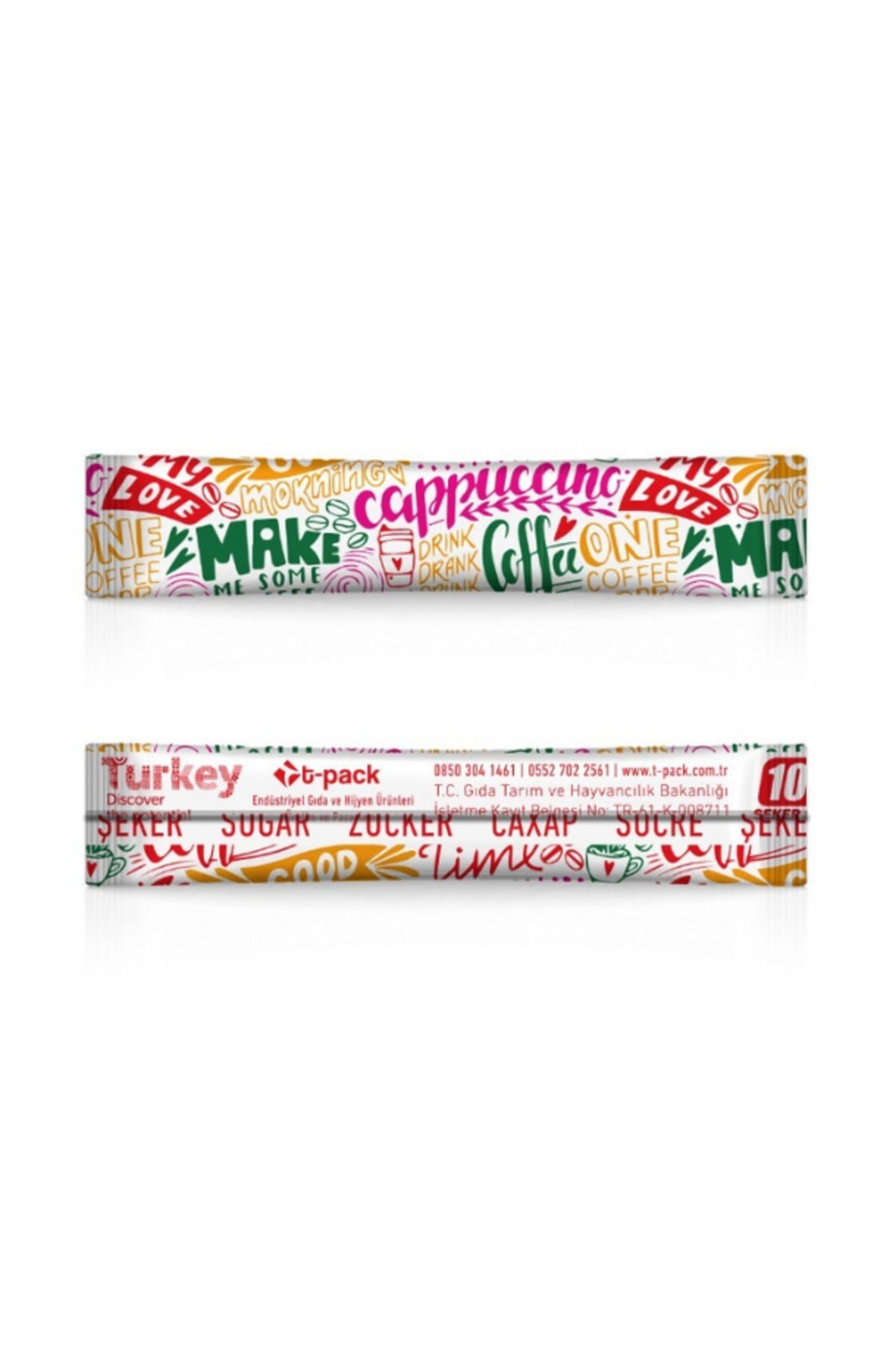 T-pack Stick Şeker 1000 Adet X 3 gr (3 KG) T-pack Stick (ÇUBUK) Toz Şeker Özel Tasarım Premium Seri