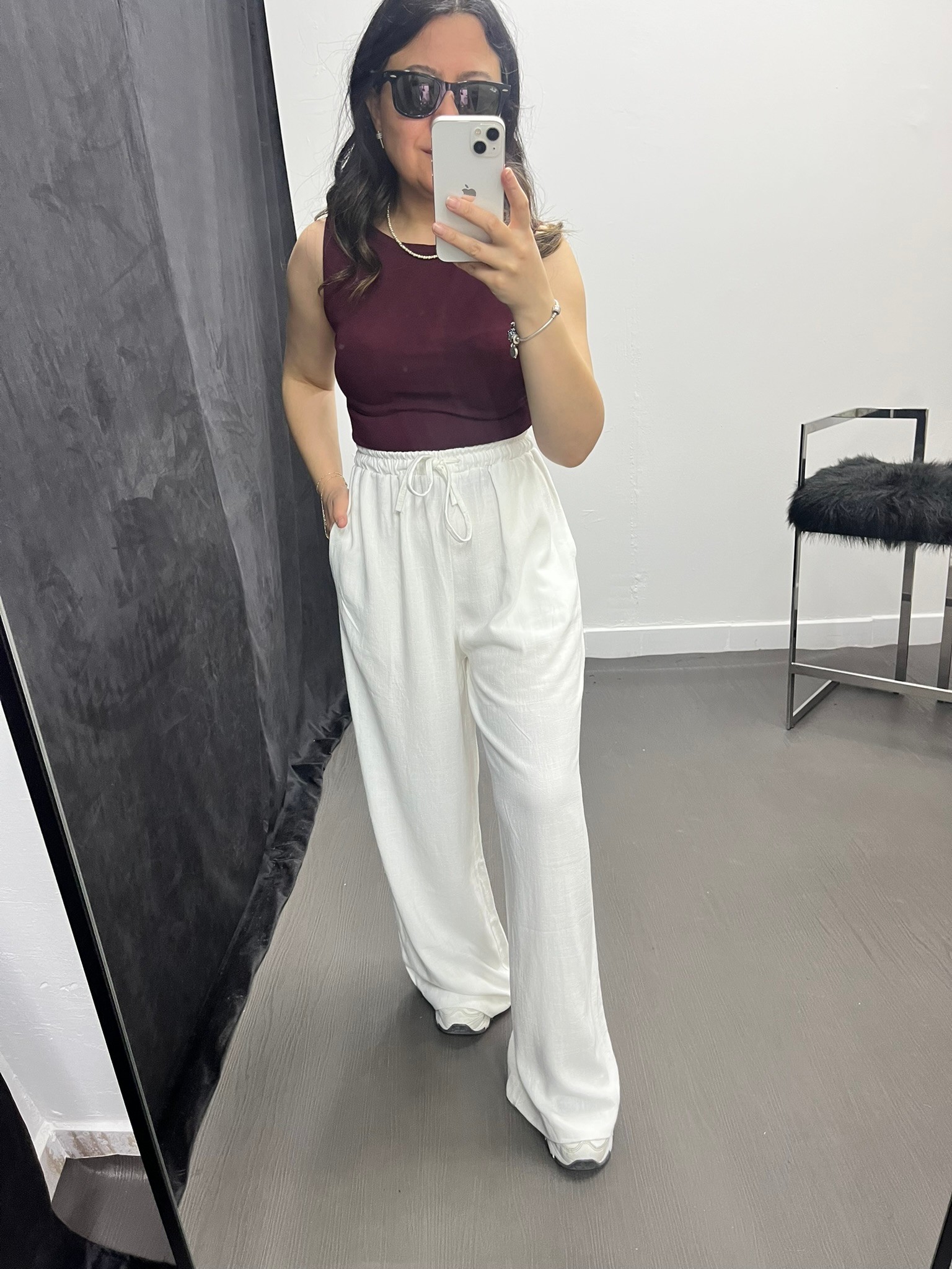 Beli Lastikli Keten Pantolon 