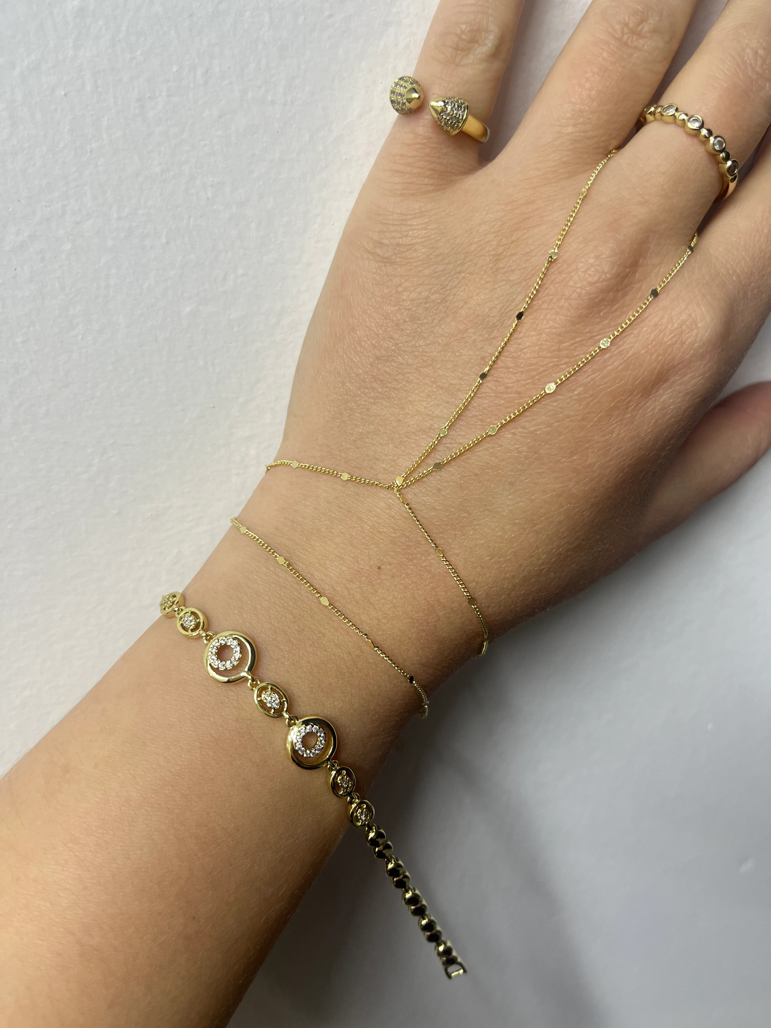 Özel Seri Zirkon Taşlı Yuvarlak Model Bileklik XP(19cm) 