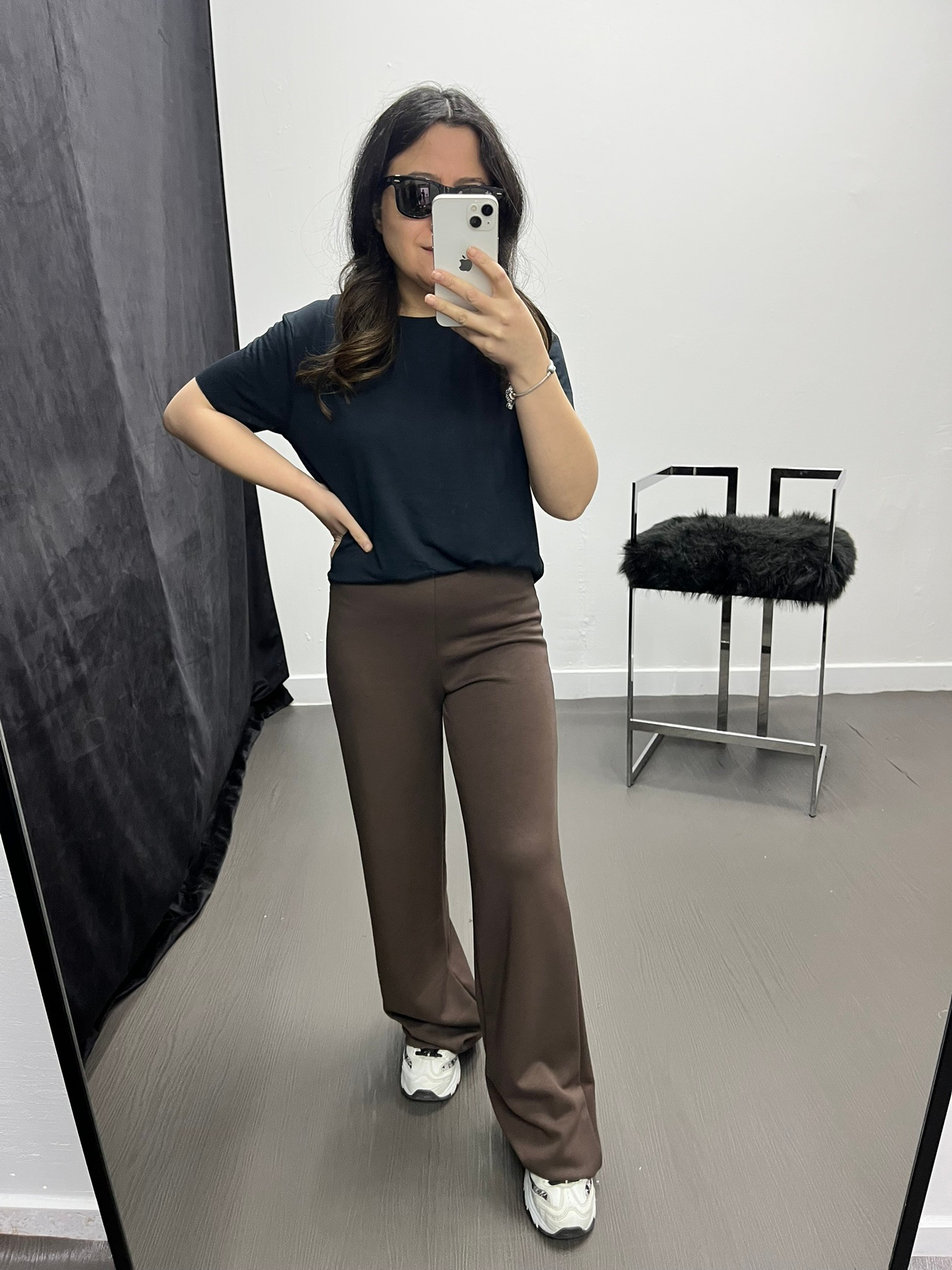 Modal Yüksek Bel Pantolon Kahve