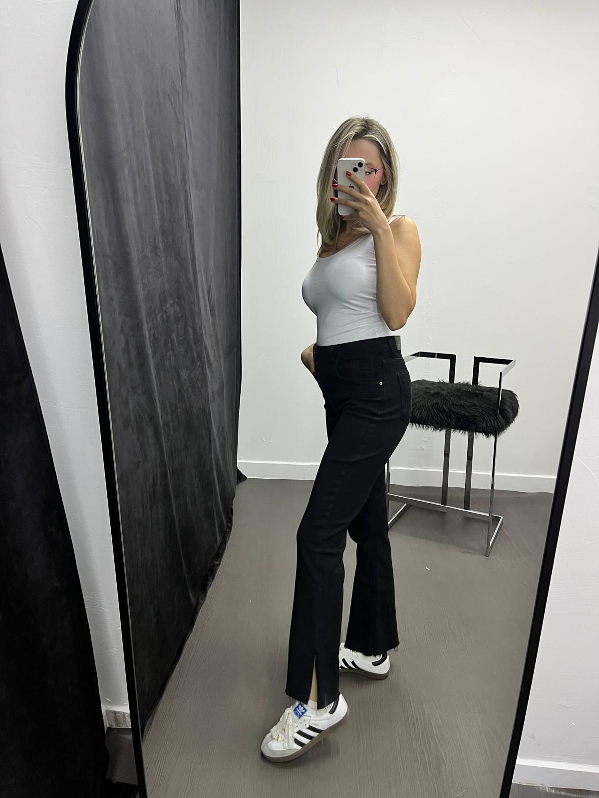 Yüksek Bel Flare Model Jean Füme 