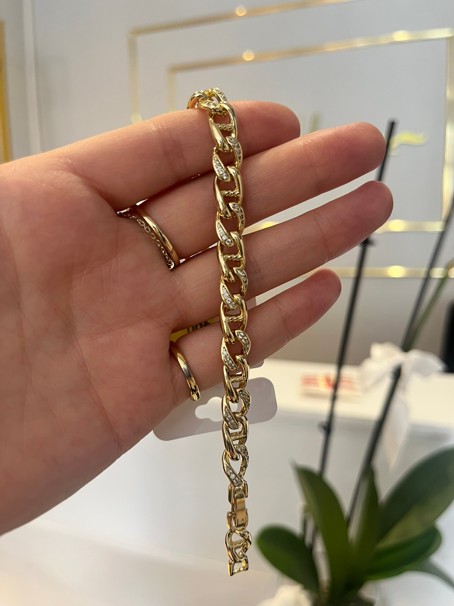 Özel Seri Zirkon Taşlı Zincir Model Bileklik