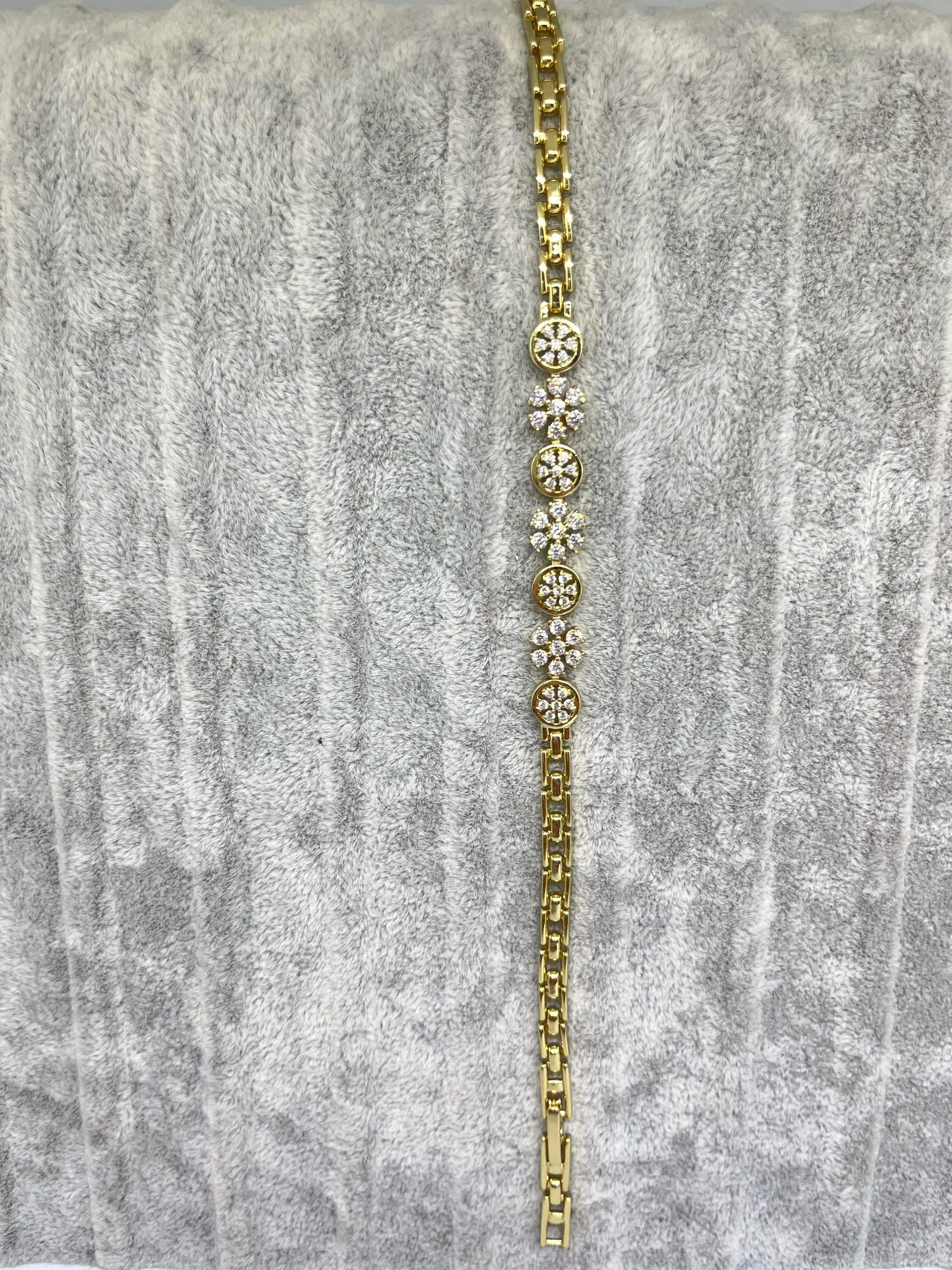 Özel Seri Zirkon Taşlı Kar Tanesi Model Bileklik XP (19cm )