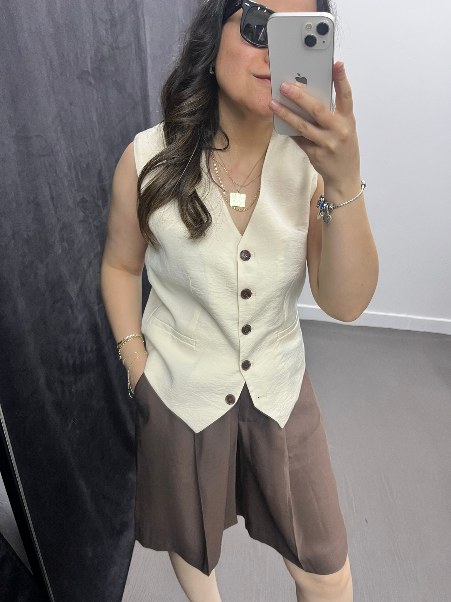 Kemerli Şort Kahve