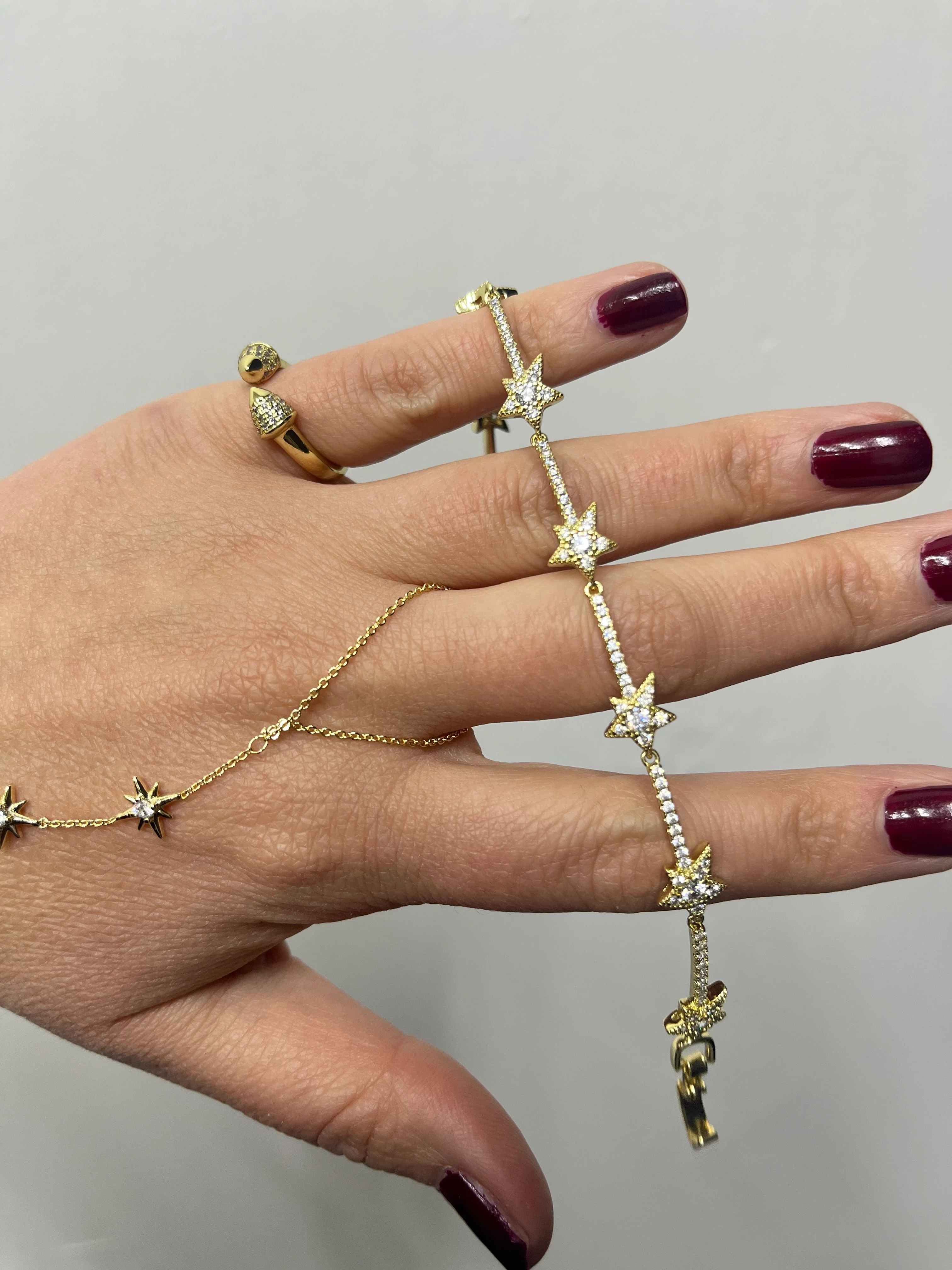 Özel Seri Zirkon Taşlı Yıldız Model Bileklik XP (19cm₺