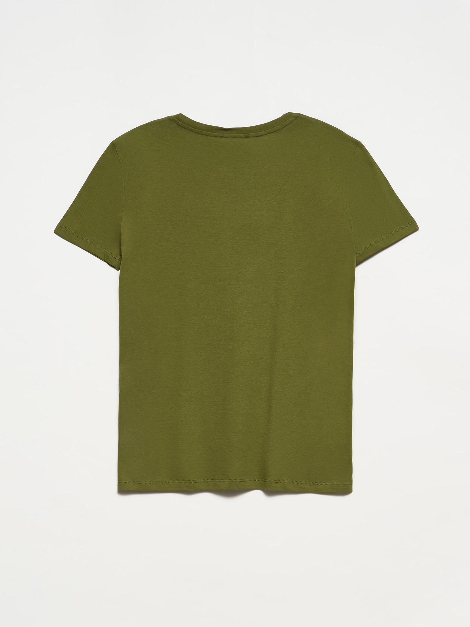 V Yaka Basic Tshirt Haki