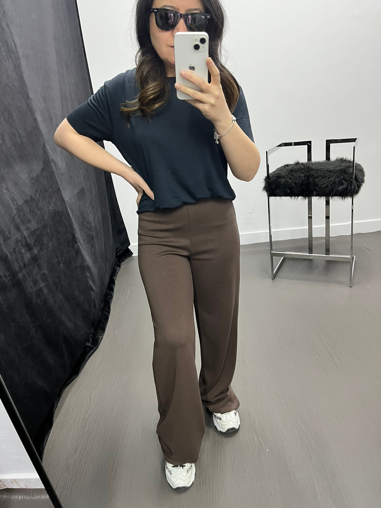 Modal Yüksek Bel Pantolon Kahve