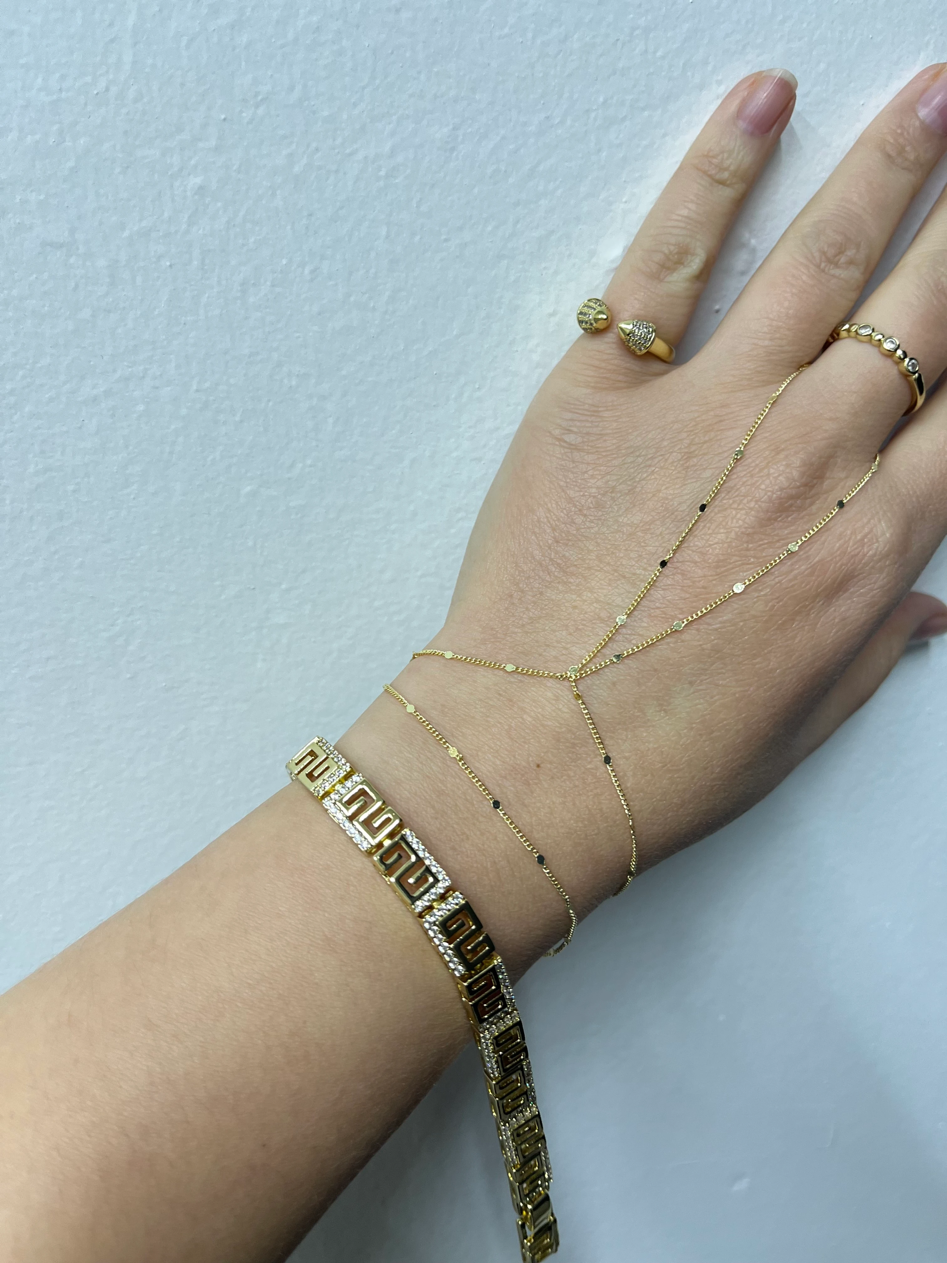 Özel Seri Zirkon Taşlı Labirent Model Bileklik XP(19cm)