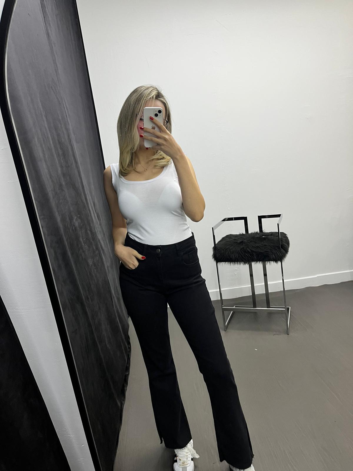 Yüksek Bel Flare Model Jean Füme 