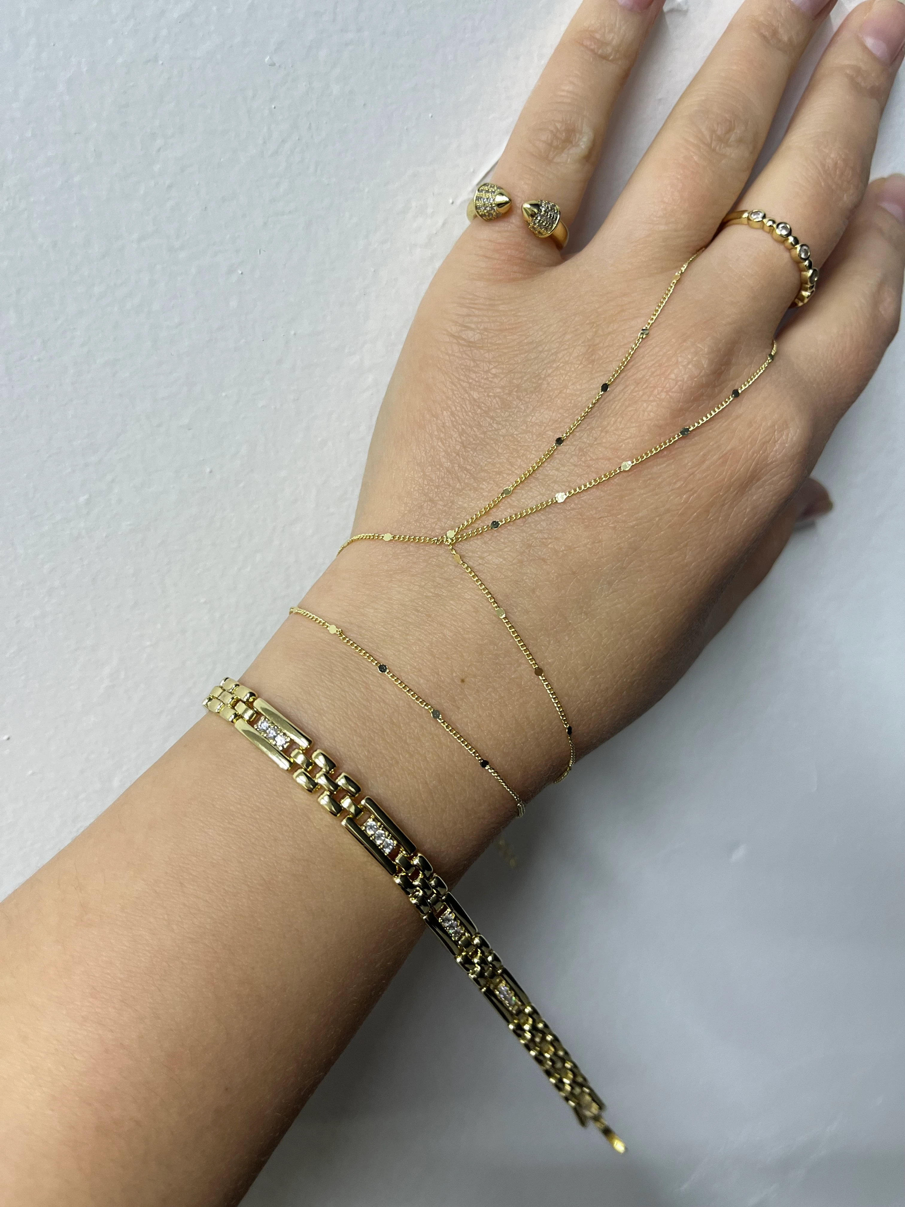 Özel Seri Zirkon Taşlı Diktörtgen Model Bileklik XP(19cm)