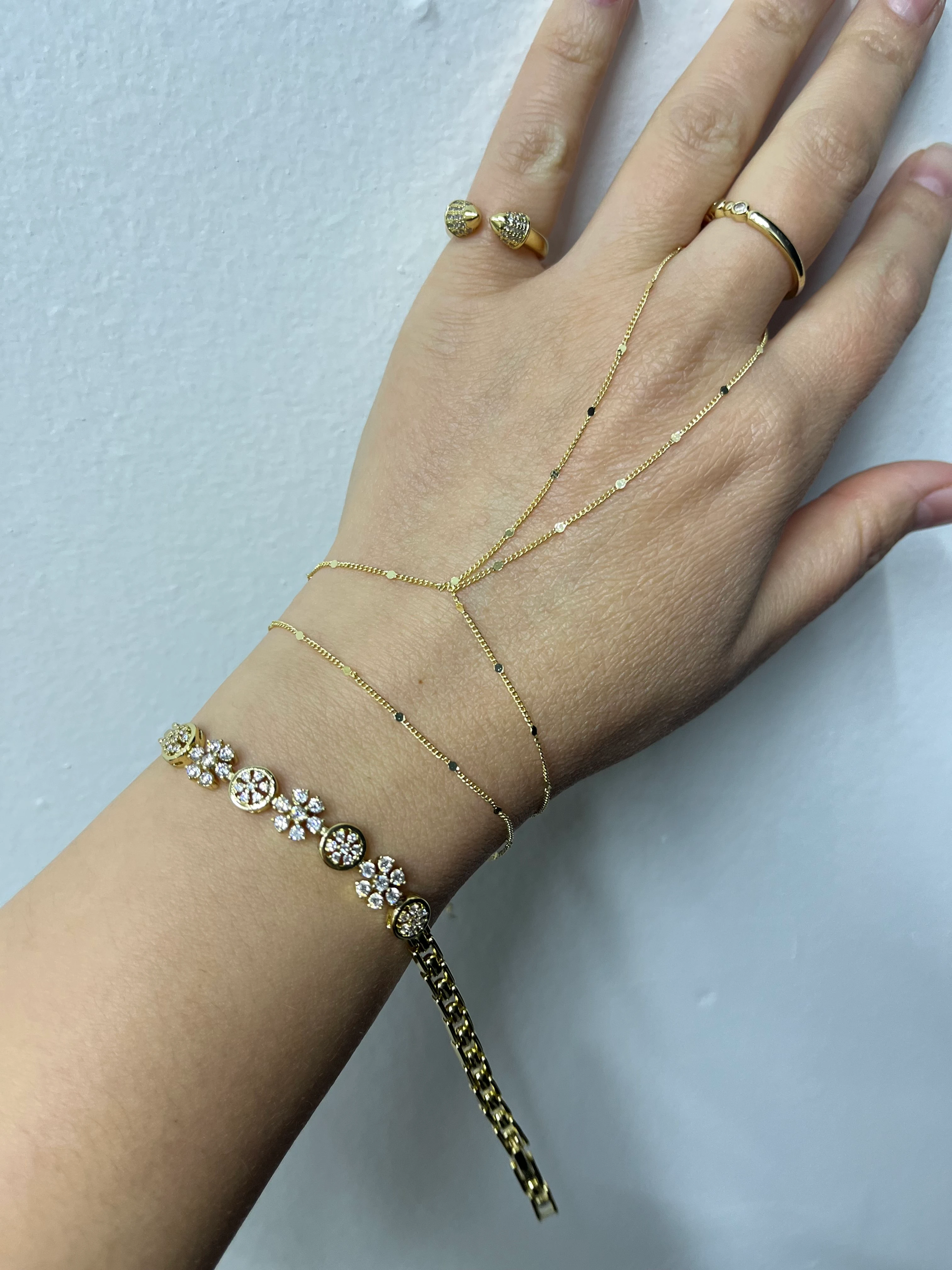 Özel Seri Zirkon Taşlı Kar Tanesi Model Bileklik XP (19cm )