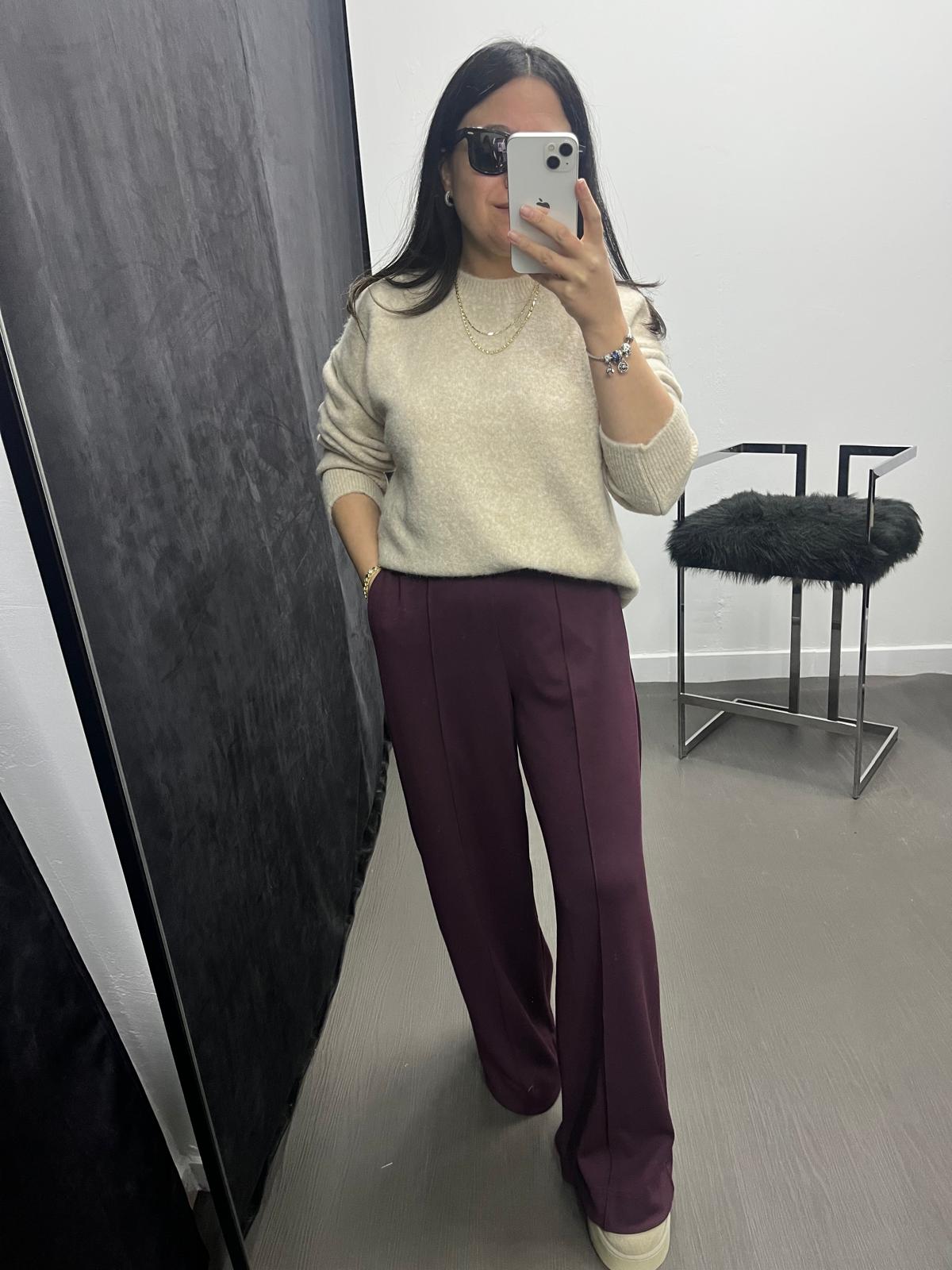 Bol Paça Beli Lastikli Modal Pantolon