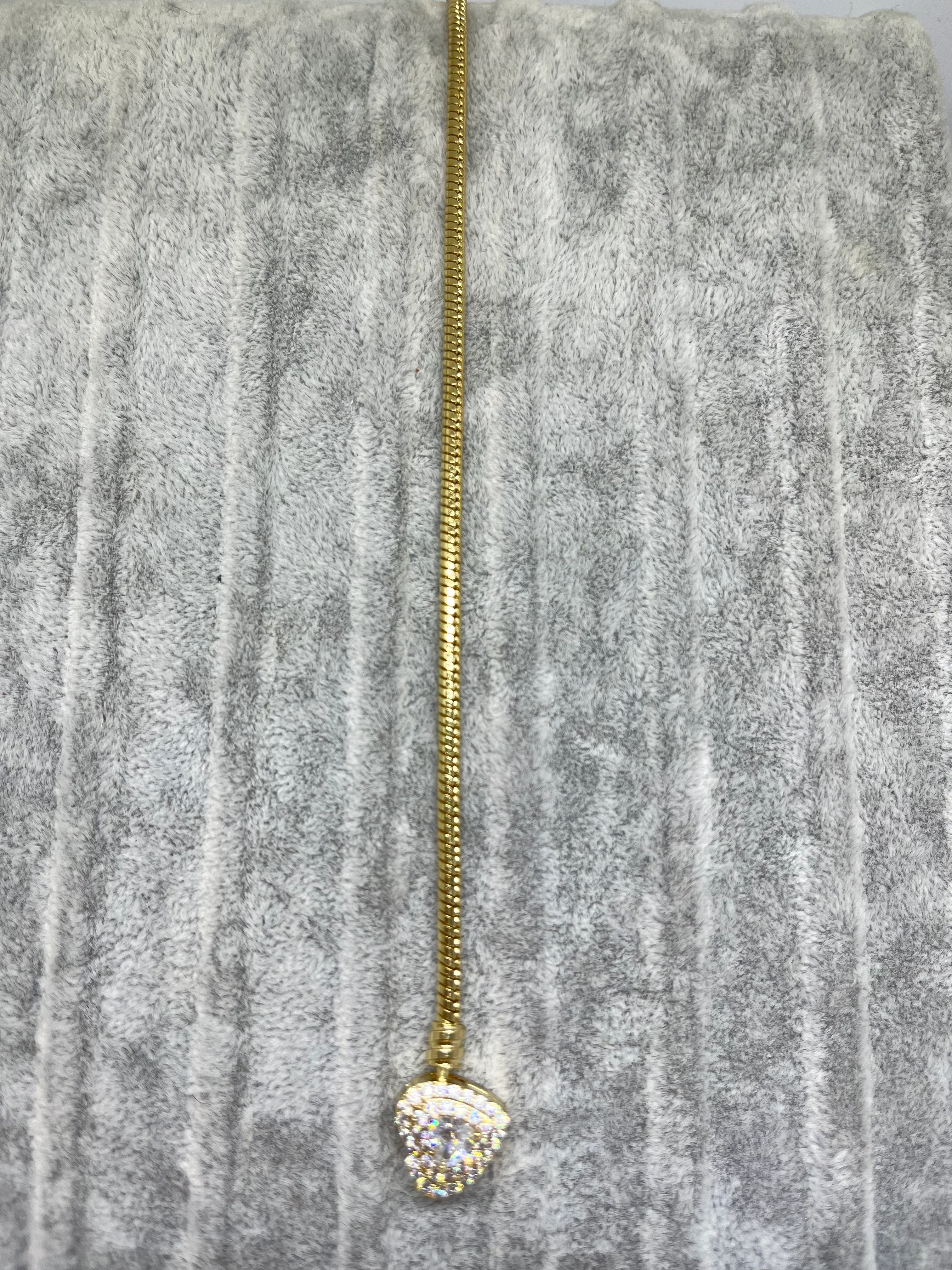 Özel Seri Zirkon Taşlı Kalp Bileklik 19cm