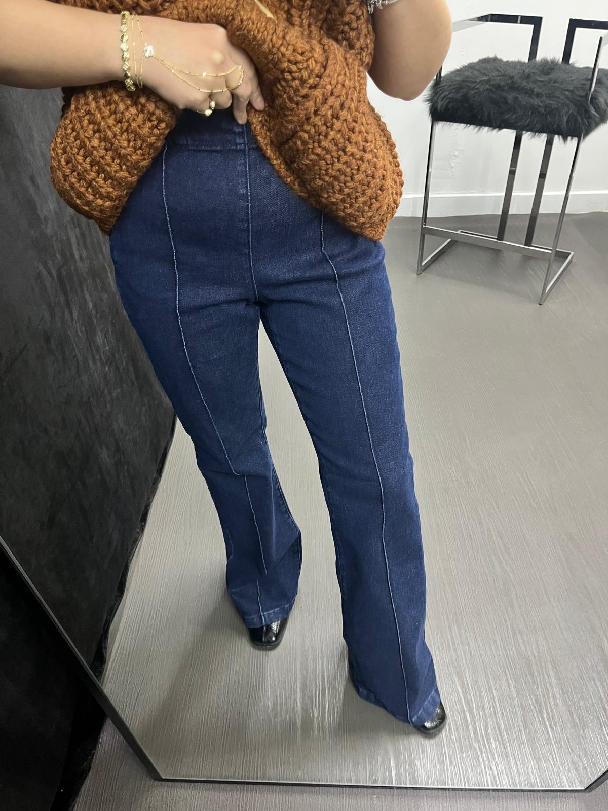 Yüksek Bel İspanyol Paça Likralı Jean 