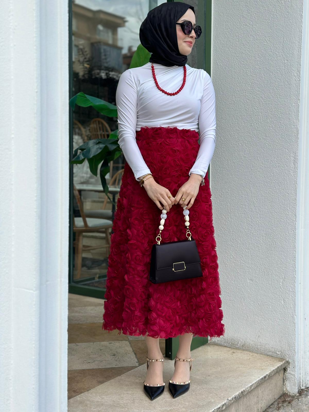 Puane 20628	Gül Etek  - Bordo