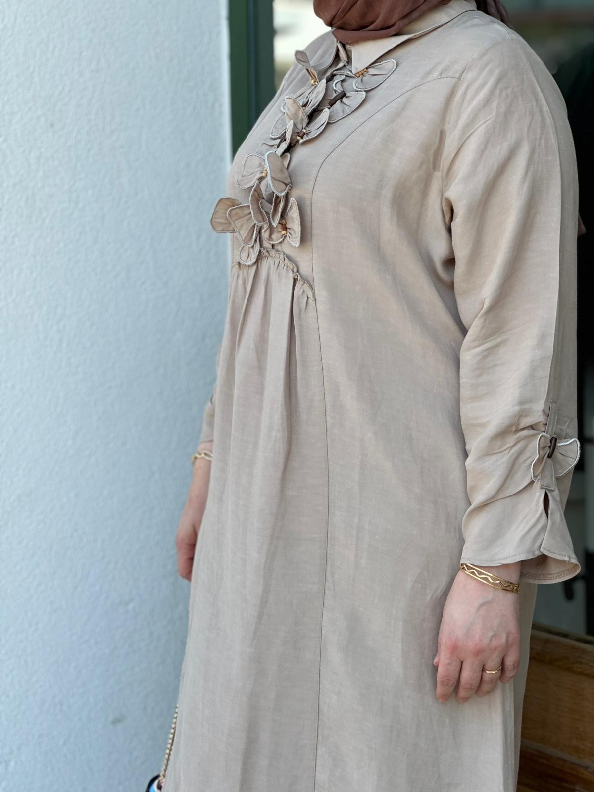 Lissmore Keten Elbise - Camel