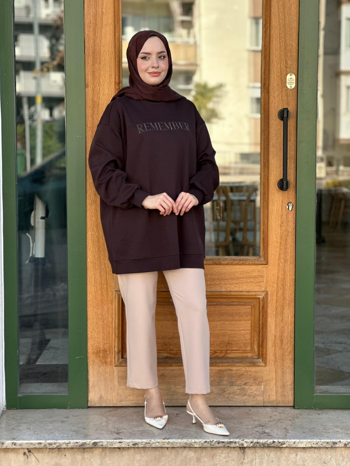 İkoll16847 Remember Sweat - Kahverengi