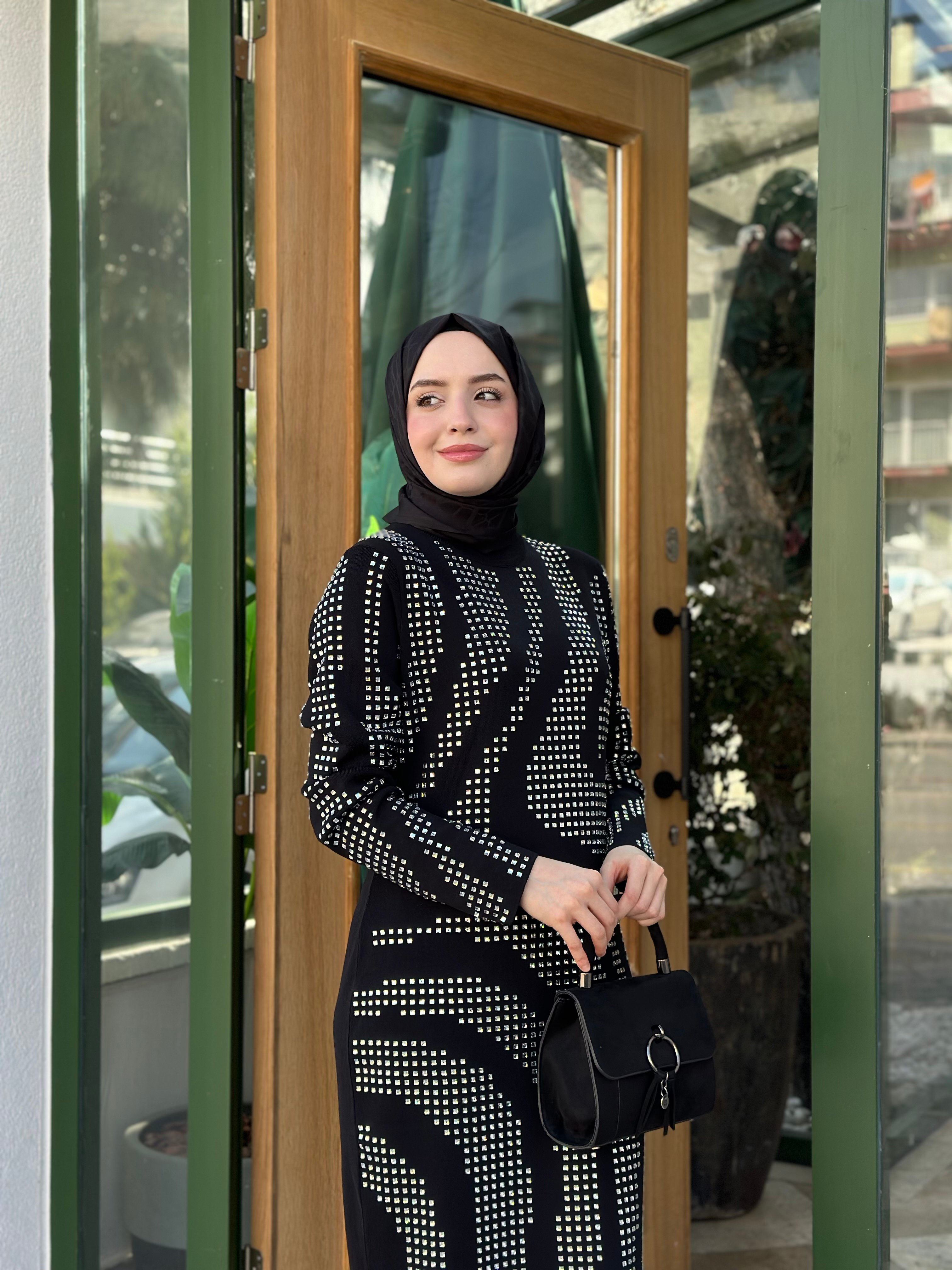 Ghisa Taşlı Merserize elbise