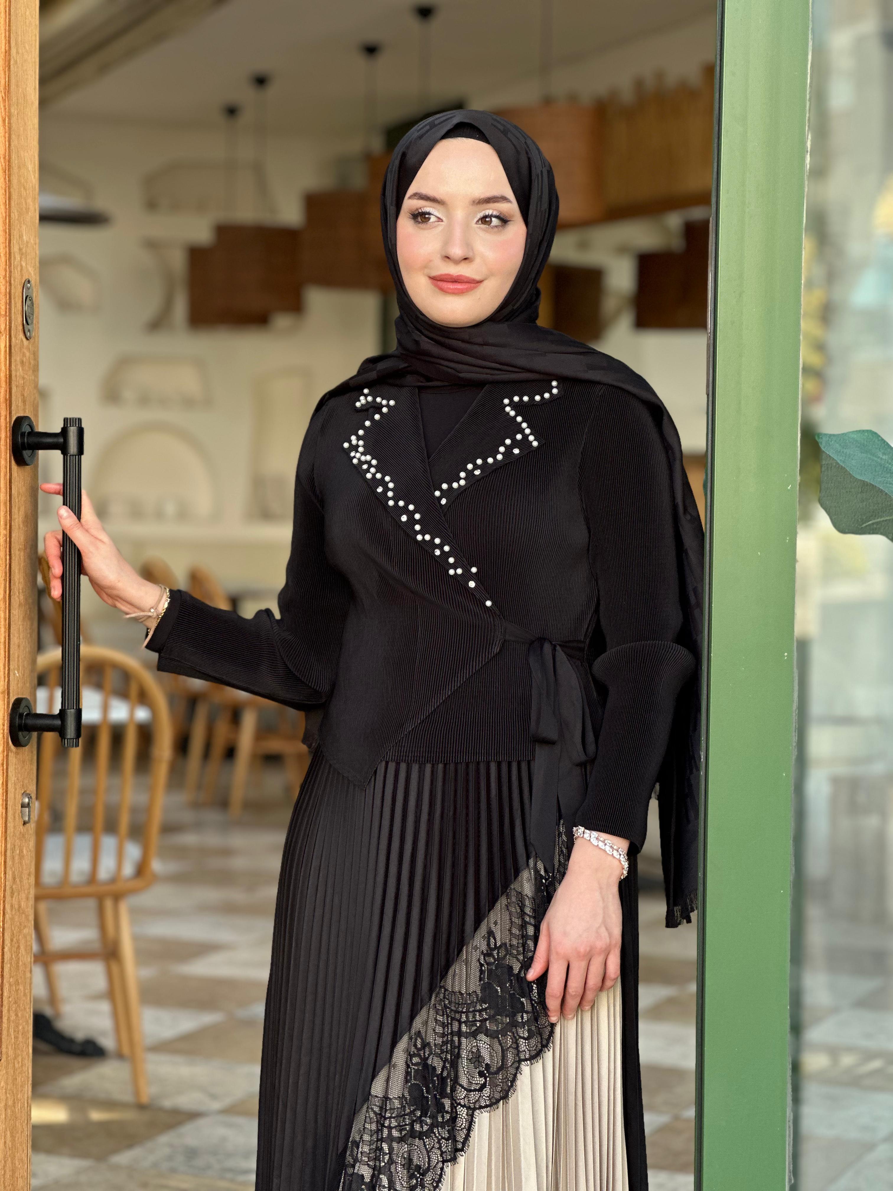 İTHAL M 53 ETEĞİ DANTEL DETAYLI ELBİSE