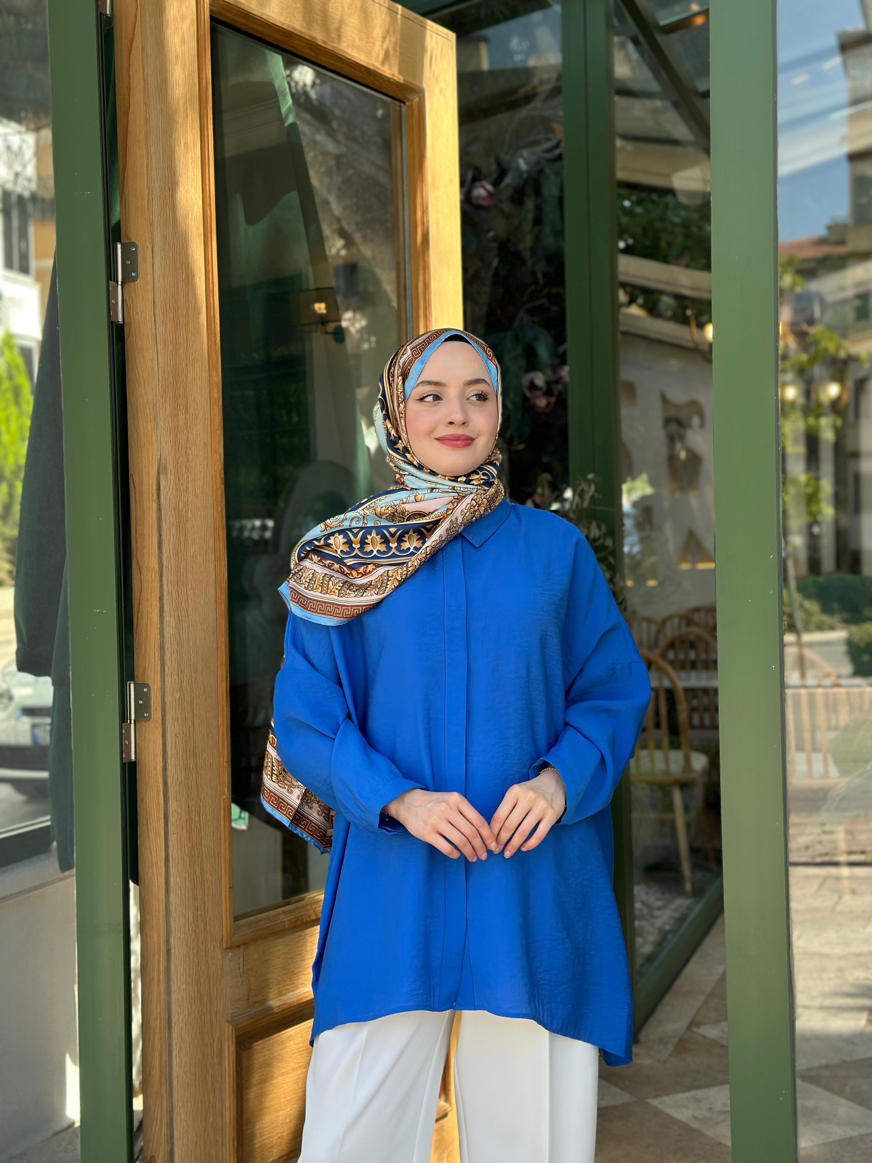 Nuss Yarasa Kol Tunik 3001 - Saks